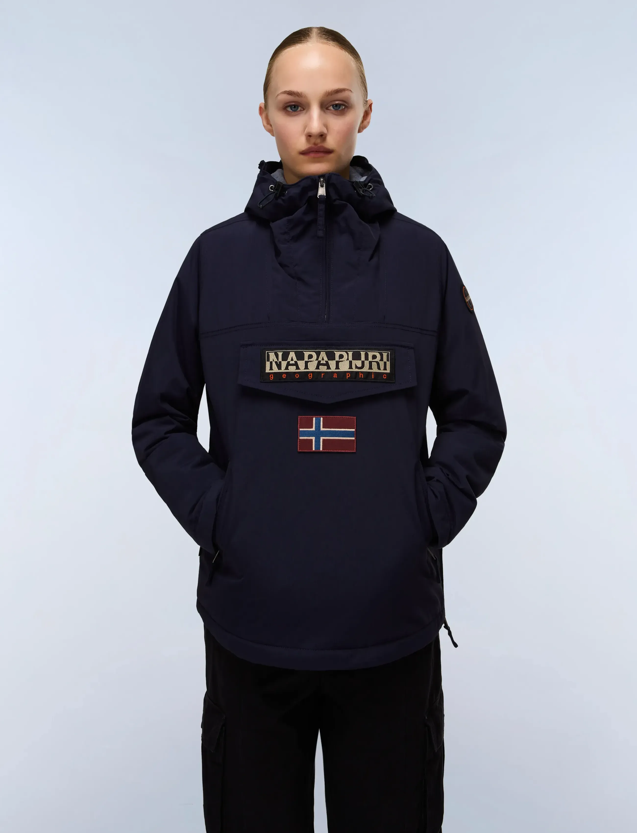 Funktionsjacka 'Rainforest' marinblå / orange / mörkröd 3