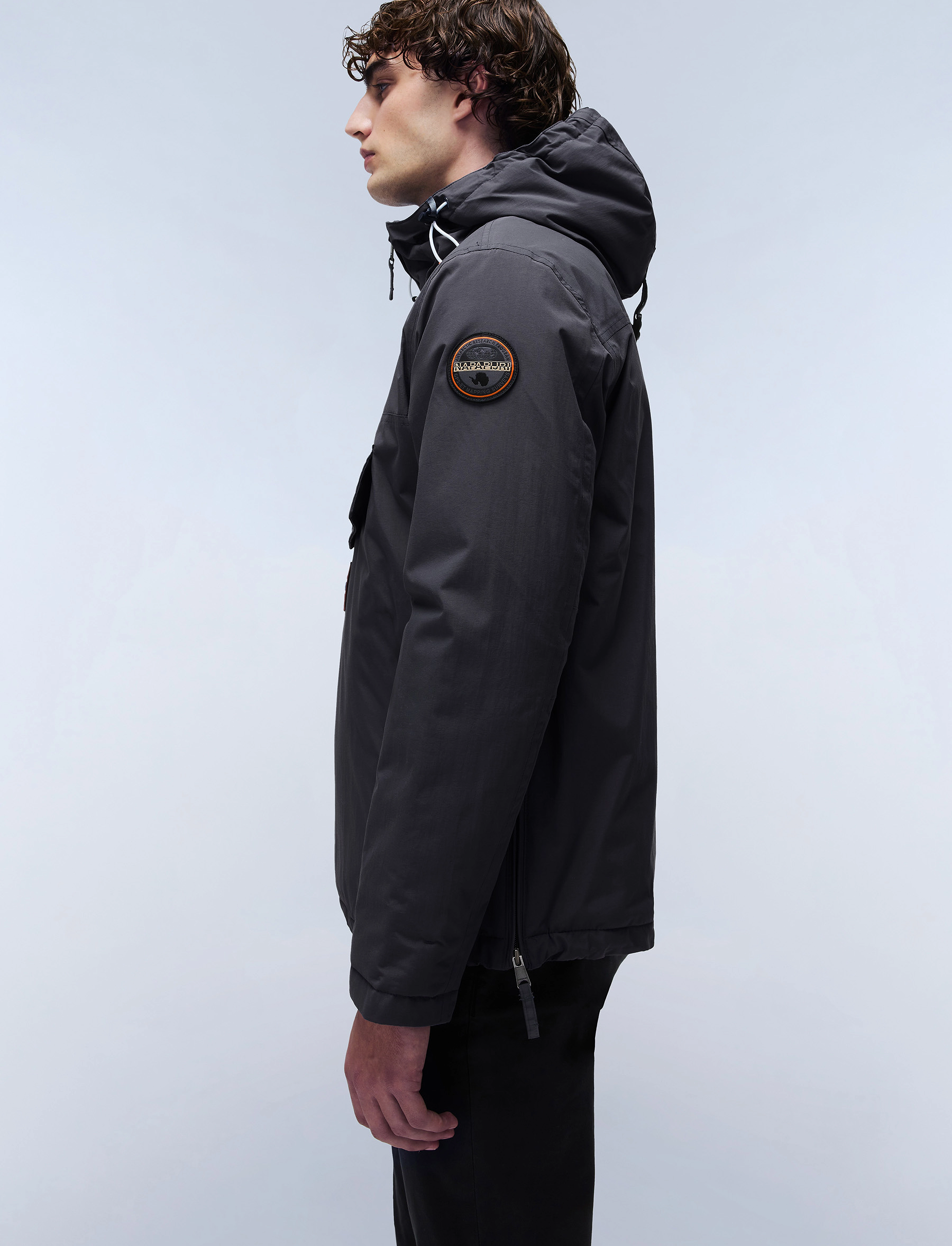 Funktionsjacka 'Rainforest' beige / mörkgrå / mörkröd 5