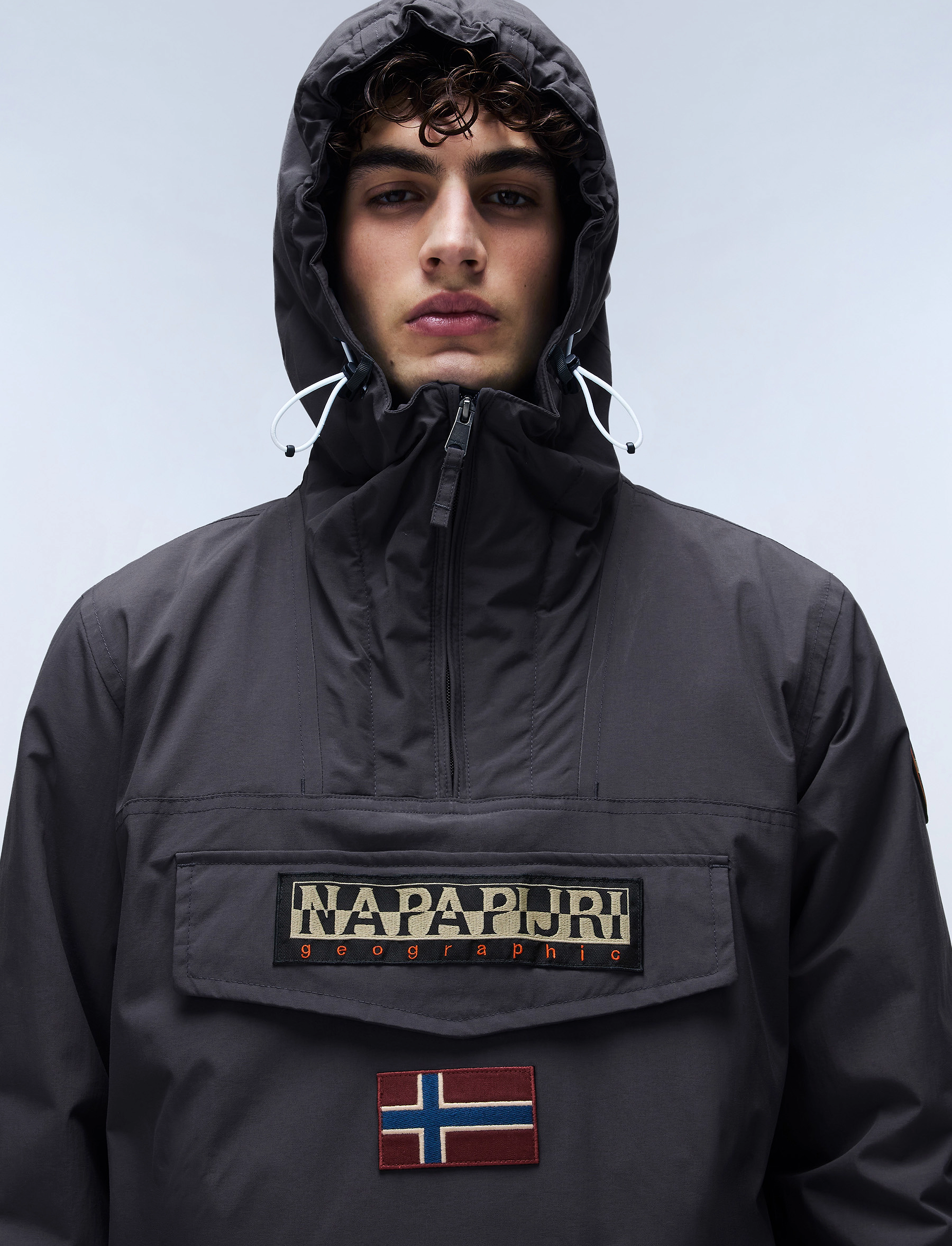 Funktionsjacka 'Rainforest' beige / mörkgrå / mörkröd 7