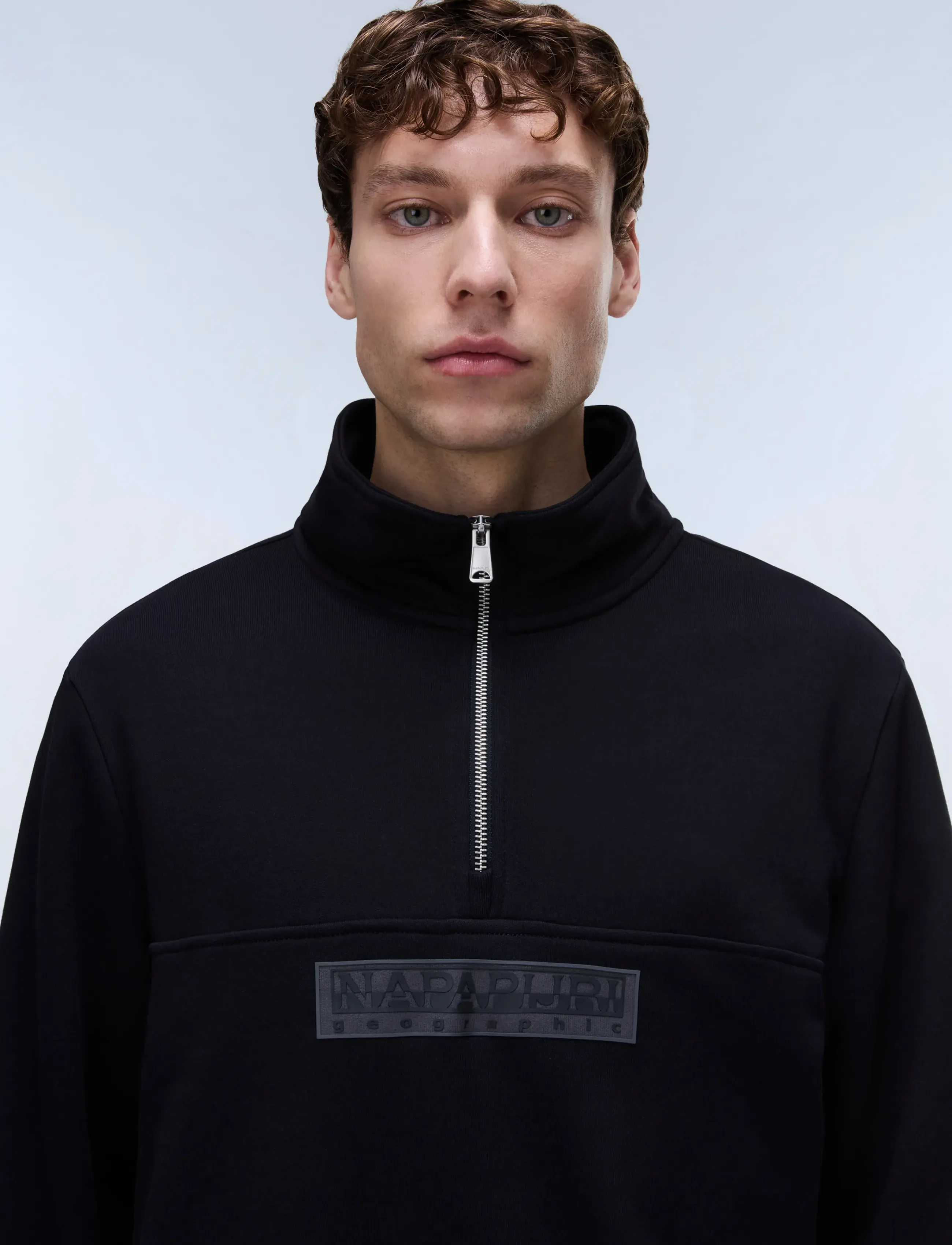 Napapijri B-BOX LOGO HZ WHITE WHISPER - Sweatshirts - BLACK BEAUTY / black