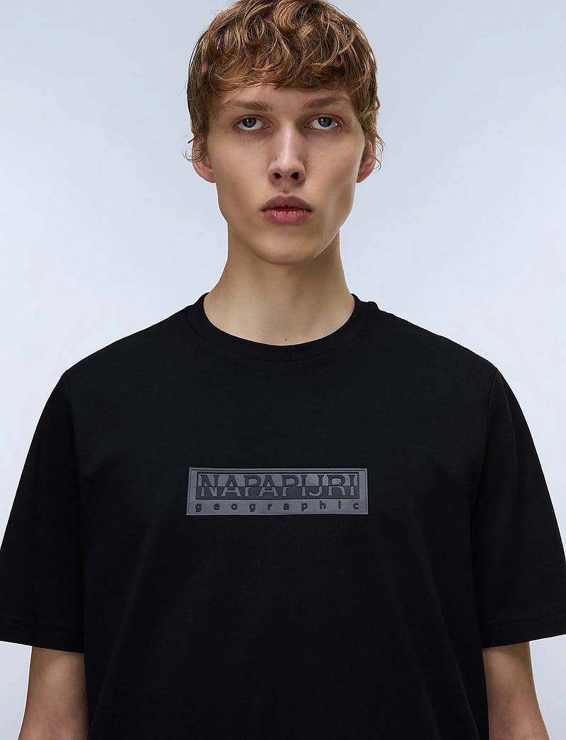 Napapijri - S-BOX LOGO SS 1 AMERICAN B RAQ - kurzärmelig - black beauty - 0