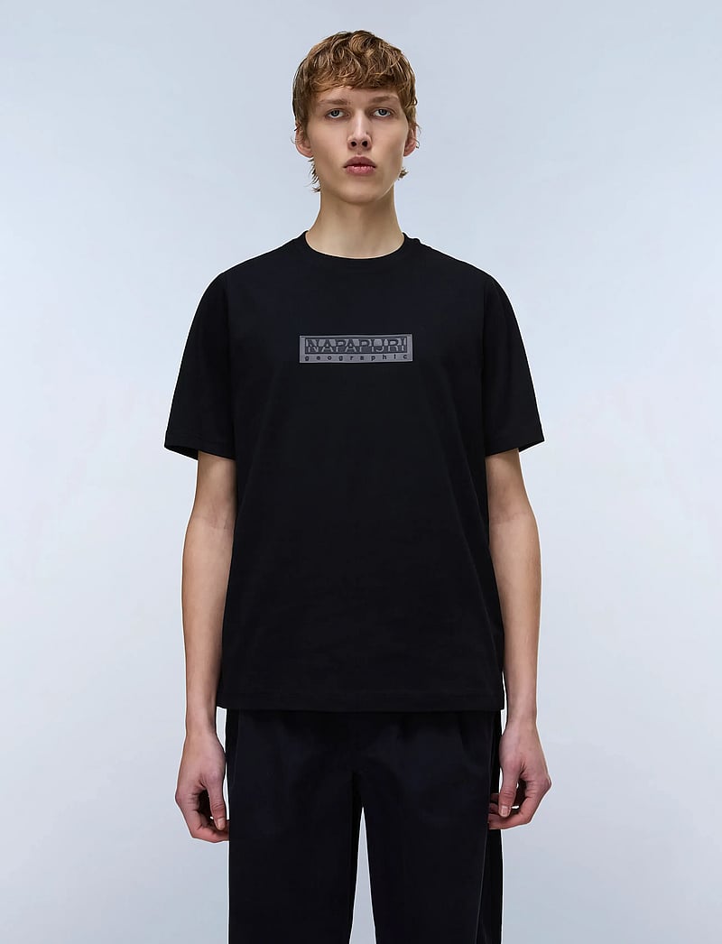 Napapijri - S-BOX LOGO SS 1 AMERICAN B RAQ - kurzärmelig - black beauty - 3