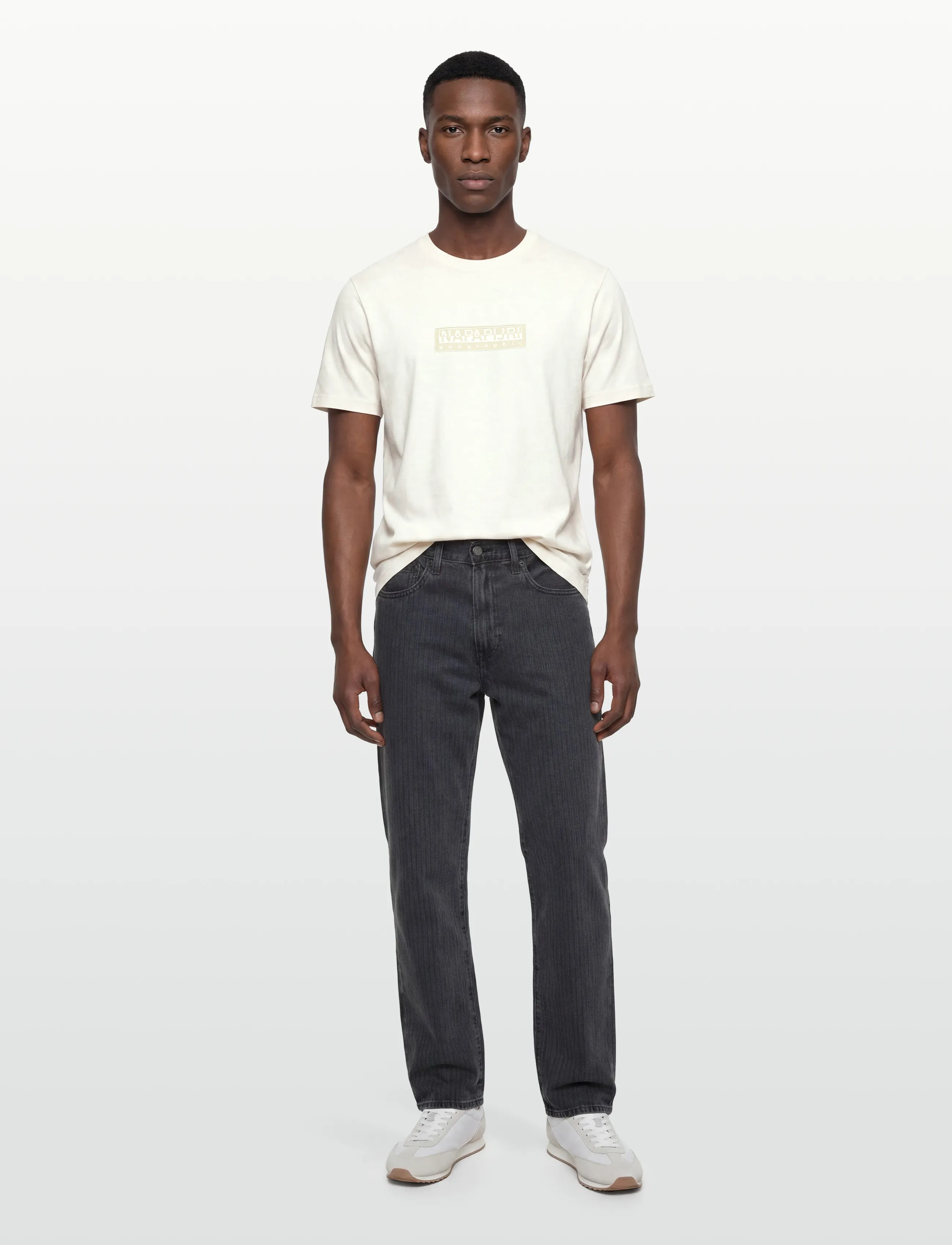 Napapijri S-BOX LOGO SS 1 - T-särgid - WHITE WHISPER / cream