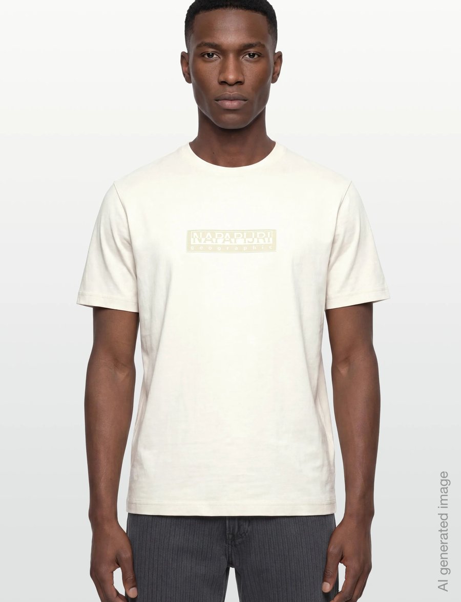 Napapijri - S-BOX LOGO SS 1 AMERICAN B RAQ - kortärmade t-shirts - white whisper - 3