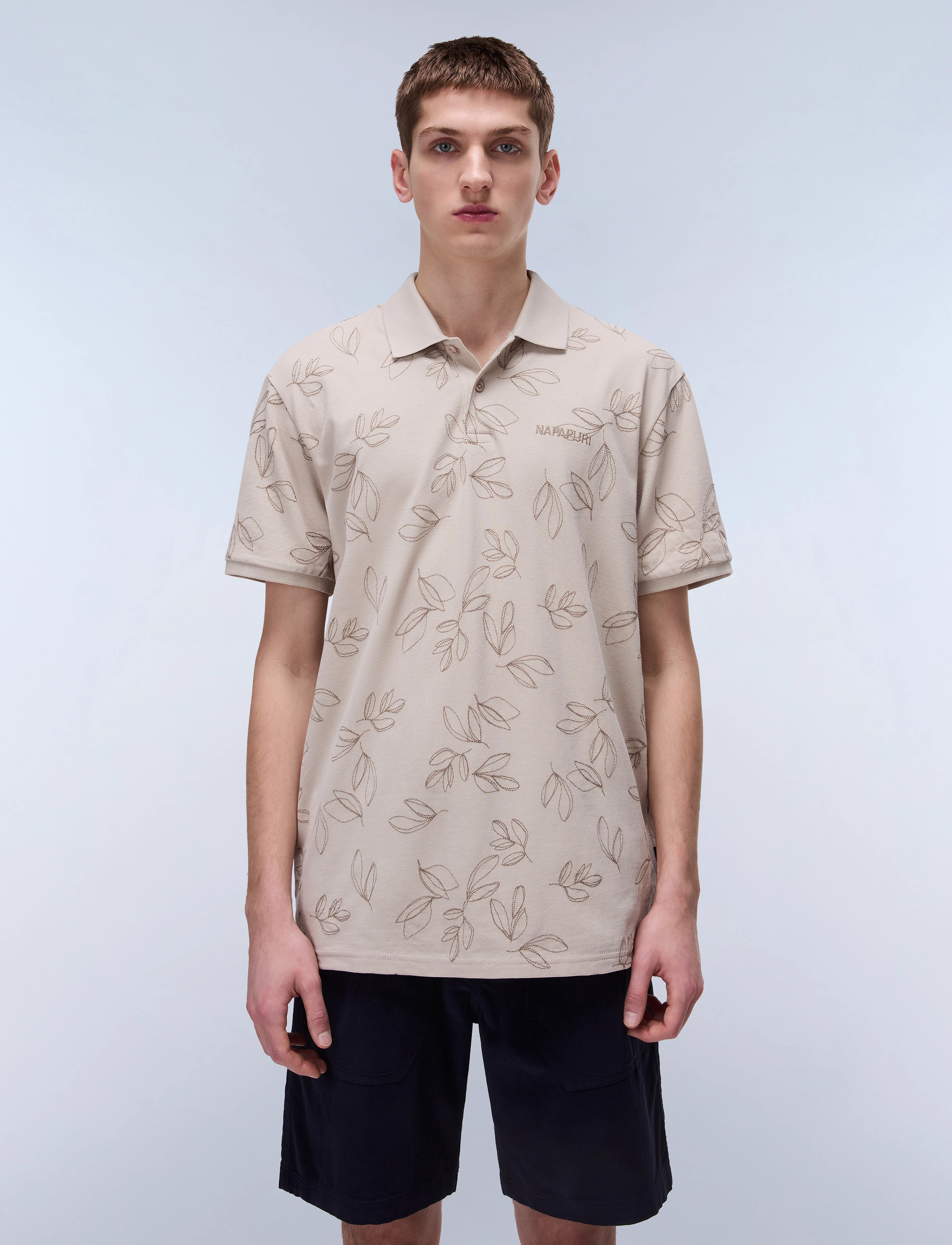 Napapijri E-Brolio Ss, S, Beige, Poloer > Kortærmede, Herre