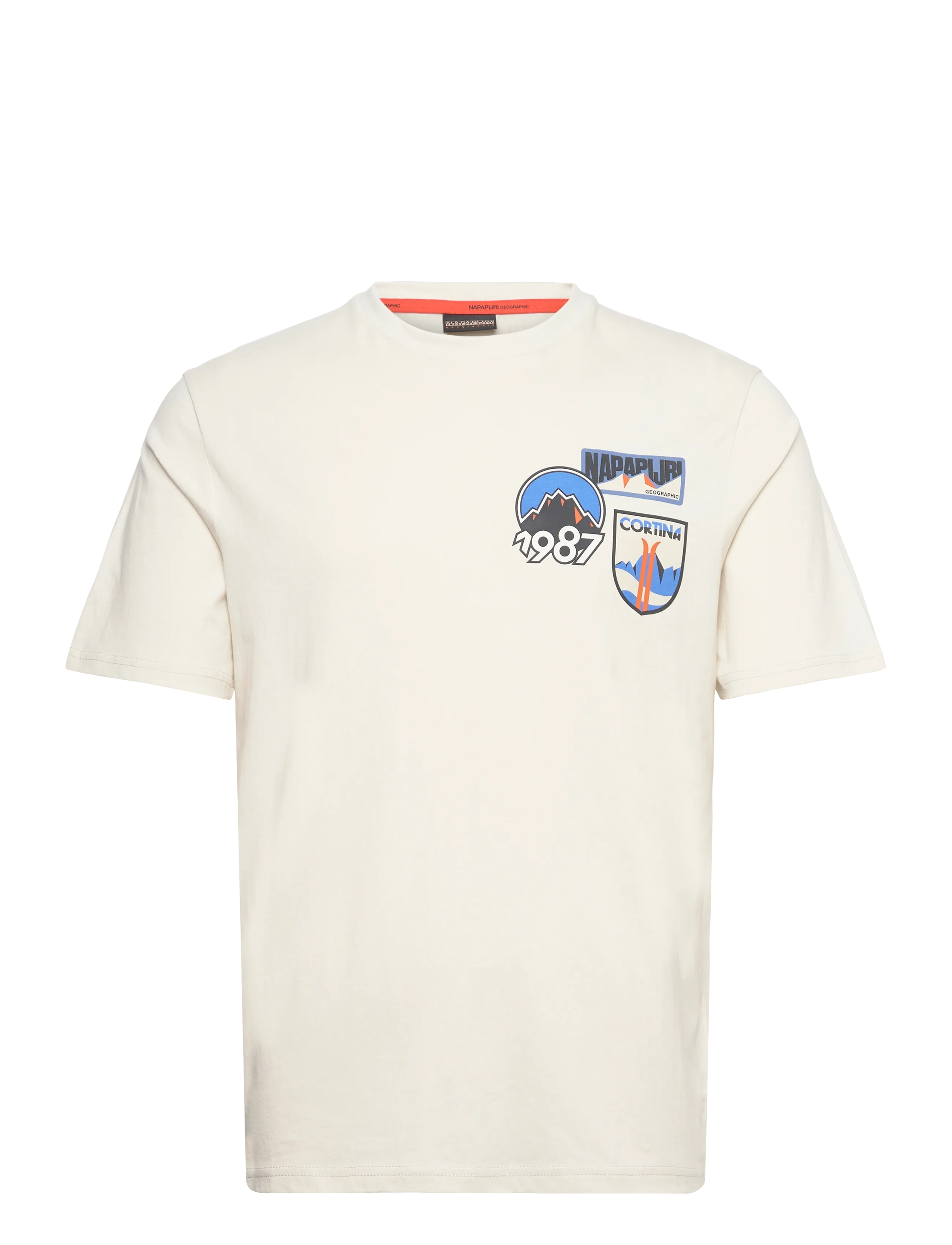 Napapijri S-MONTEPIANA SS - T-Shirts - BEIGE DIMITY / cream