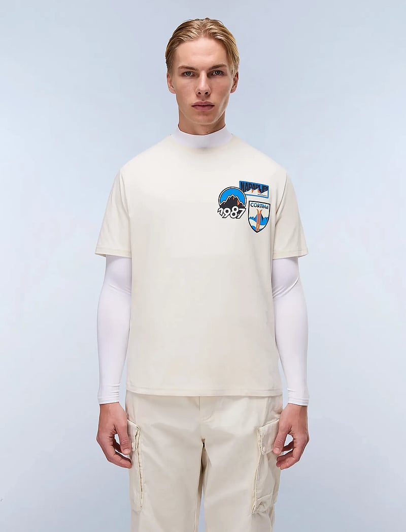 Napapijri - S-MONTEPIANA SS - kortærmede t-shirts - beige dimity - 0