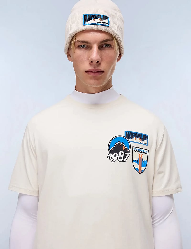 Napapijri - S-MONTEPIANA SS - kortærmede t-shirts - beige dimity - 3