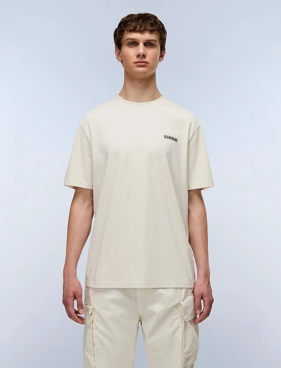 Napapijri - S-SMALL BOX SS - kurzärmelige t-shirts - beige dimity - 3