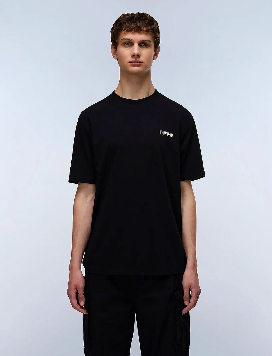 Napapijri - S-SMALL BOX SS - kurzärmelige t-shirts - black beauty - 0