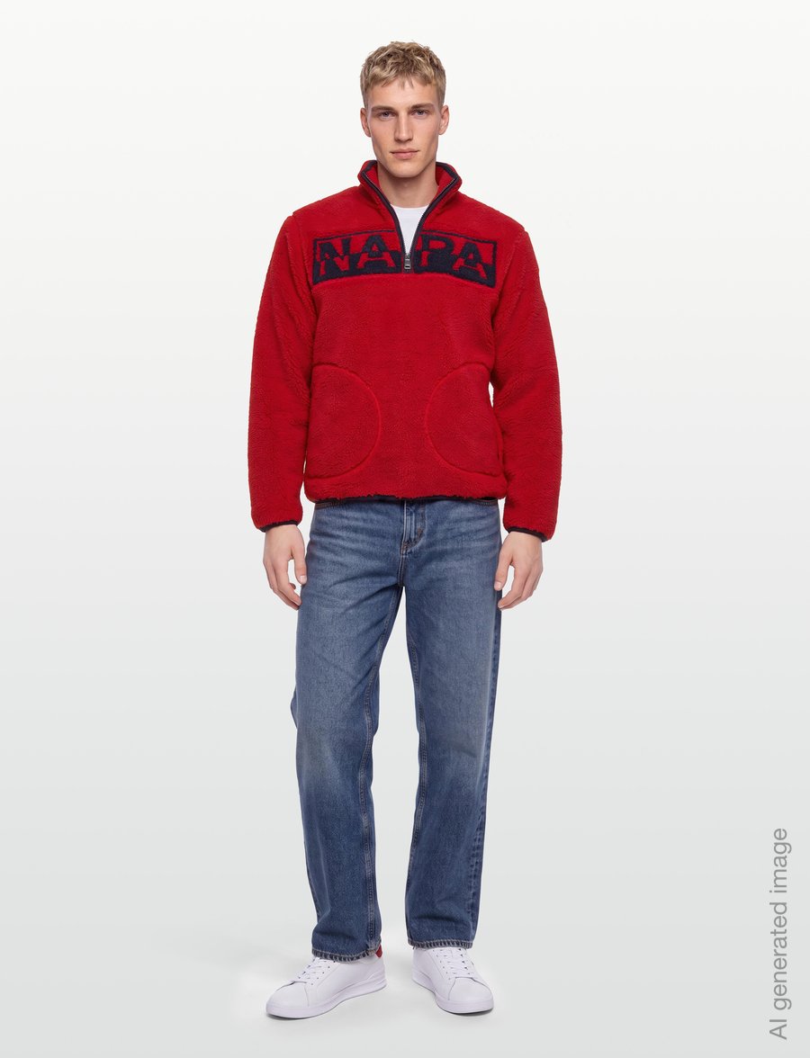 Napapijri - T-ARCHIVE FLEECE HZ - teddy-truien - haute red r1f - 0