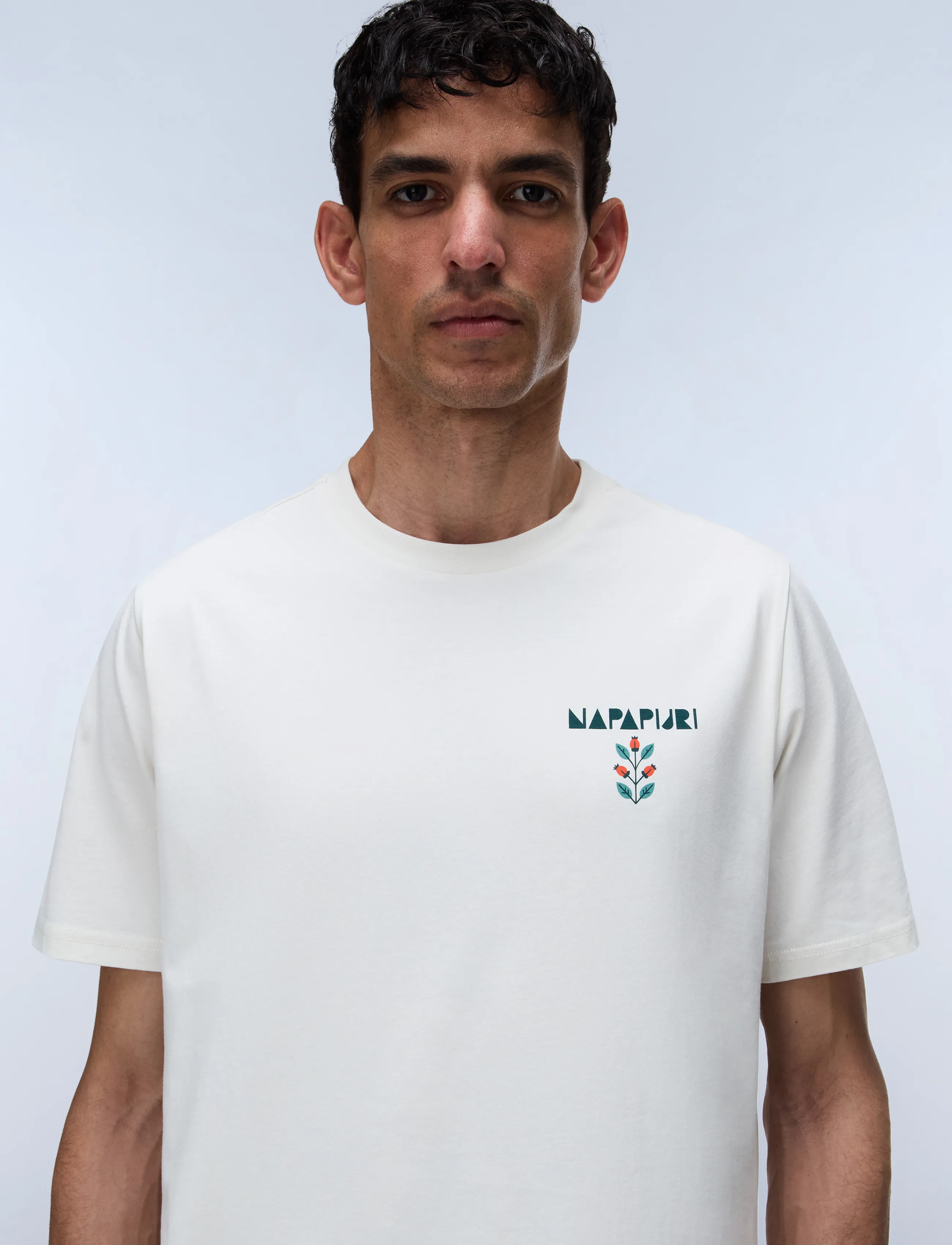 Napapijri S-SWHOL SS - T-shirts - WHITE WHISPER / cream