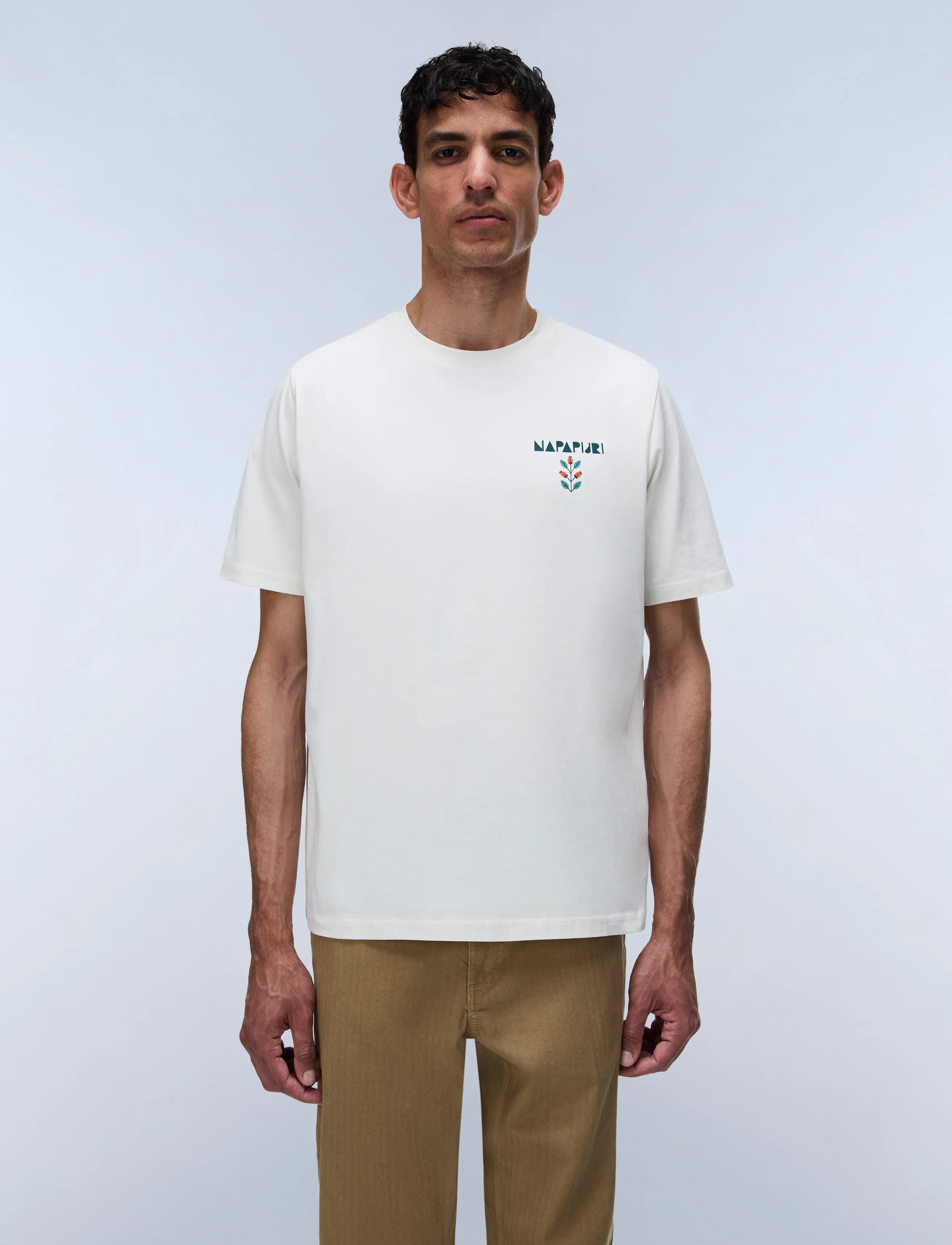 Napapijri - S-SWHOL SS - kortärmade t-shirts - white whisper - 5