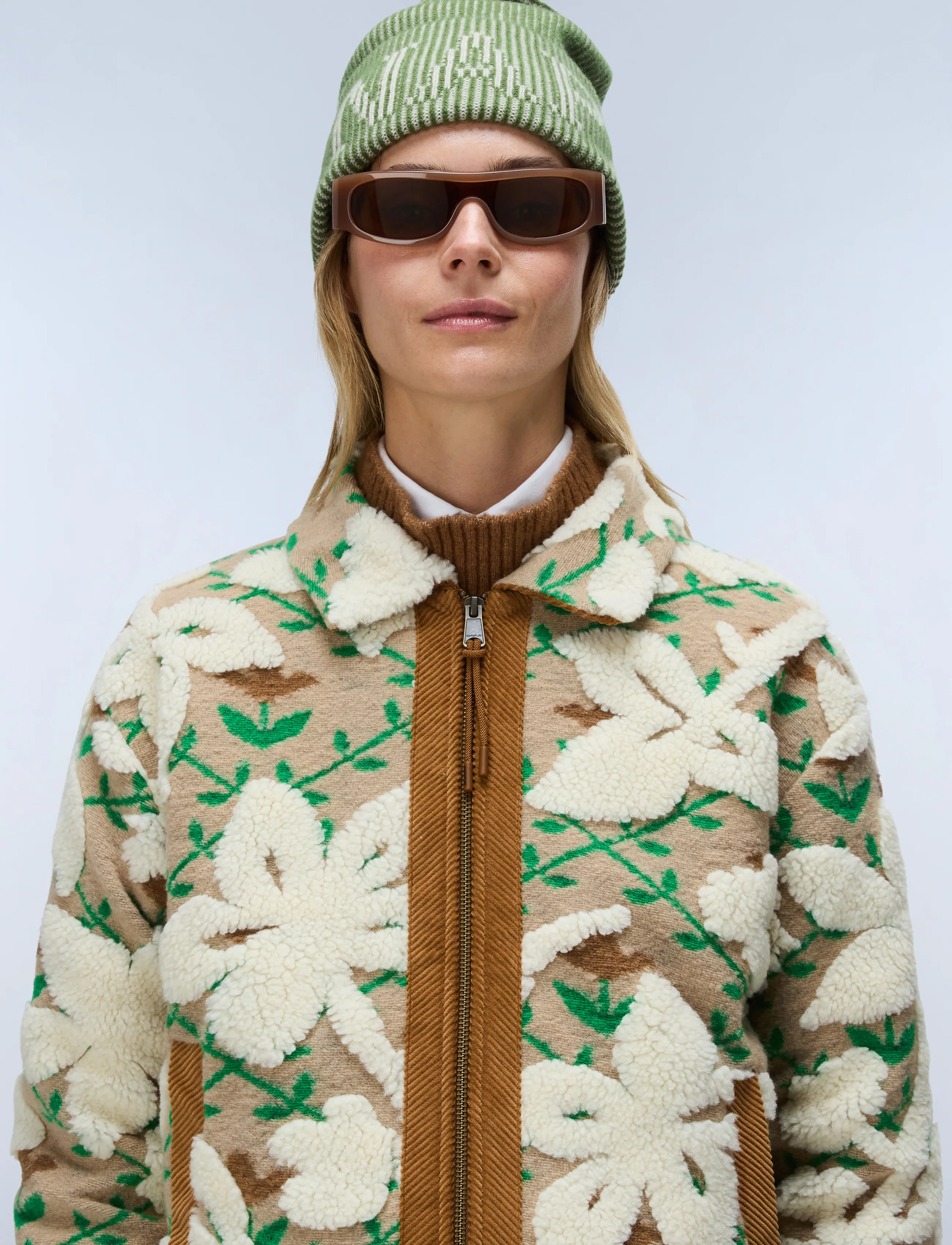 Napapijri T-BLOOM FZ W - Kunstkarusnahk - FLOWER WOM FZY / cream