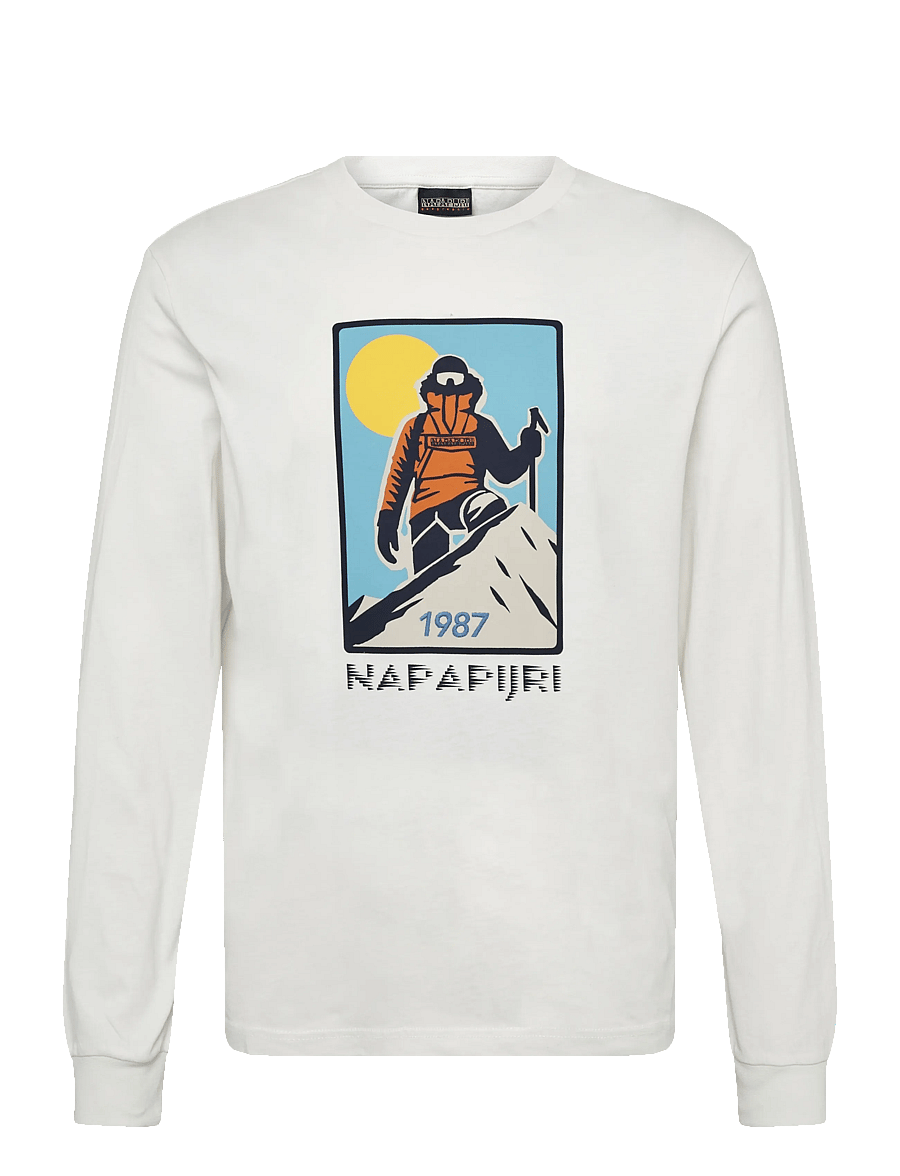 Napapijri - S-TEE LS - langärmelige t-shirts - white whisper - 0