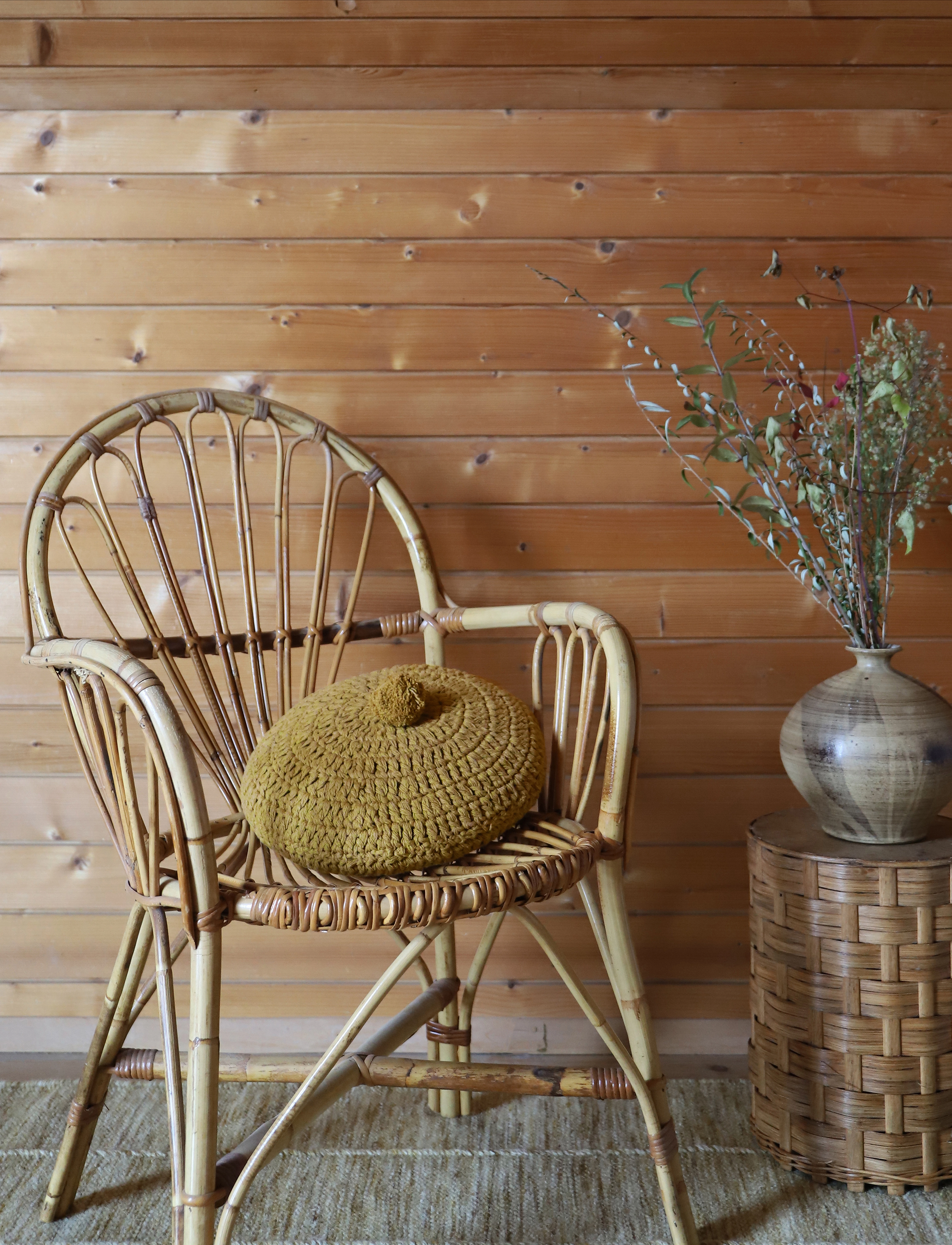Nattiot Cushion Lenka Moutarde, Ø30XH12 cm, Yellow, Indretning Til Børn > Puder, Børn
