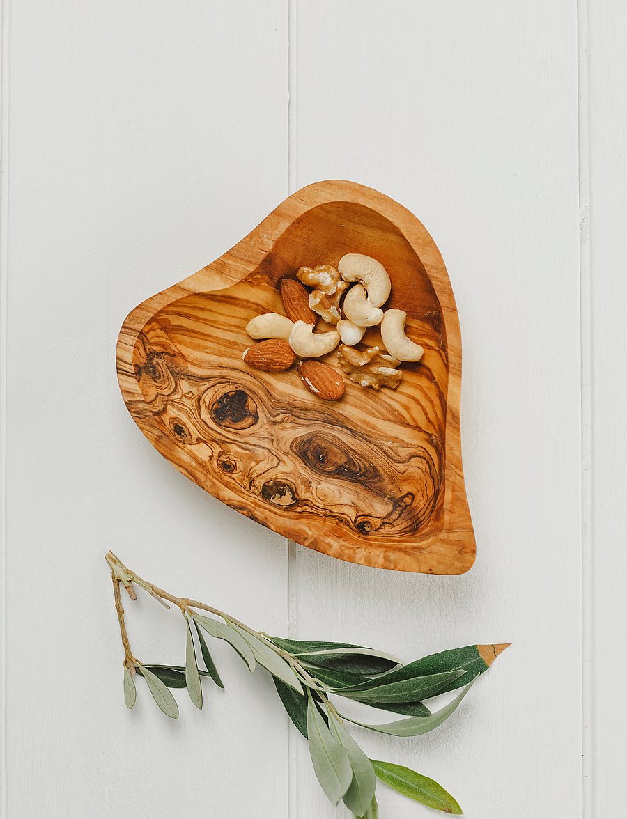 naturally med - Heart Shaped Dish - brown - 1
