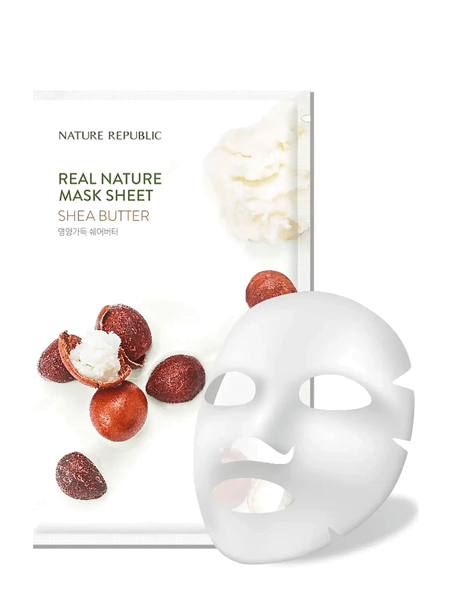 Nature Republic - Real Nature Sheet Mask Shea Butter - sheet masks - clear - 0