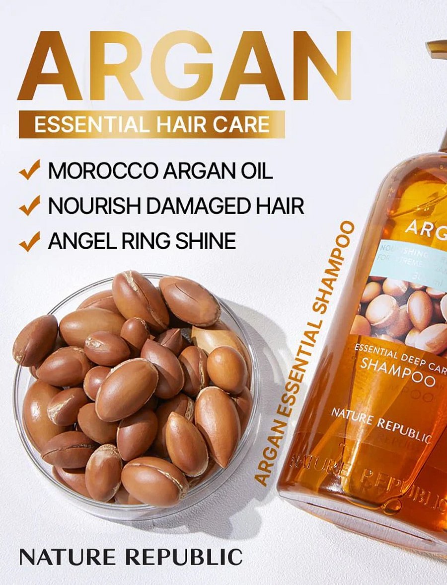 Nature Republic - Argan Essential Moisture Repairing Shampoo - shampoo - clear - 2