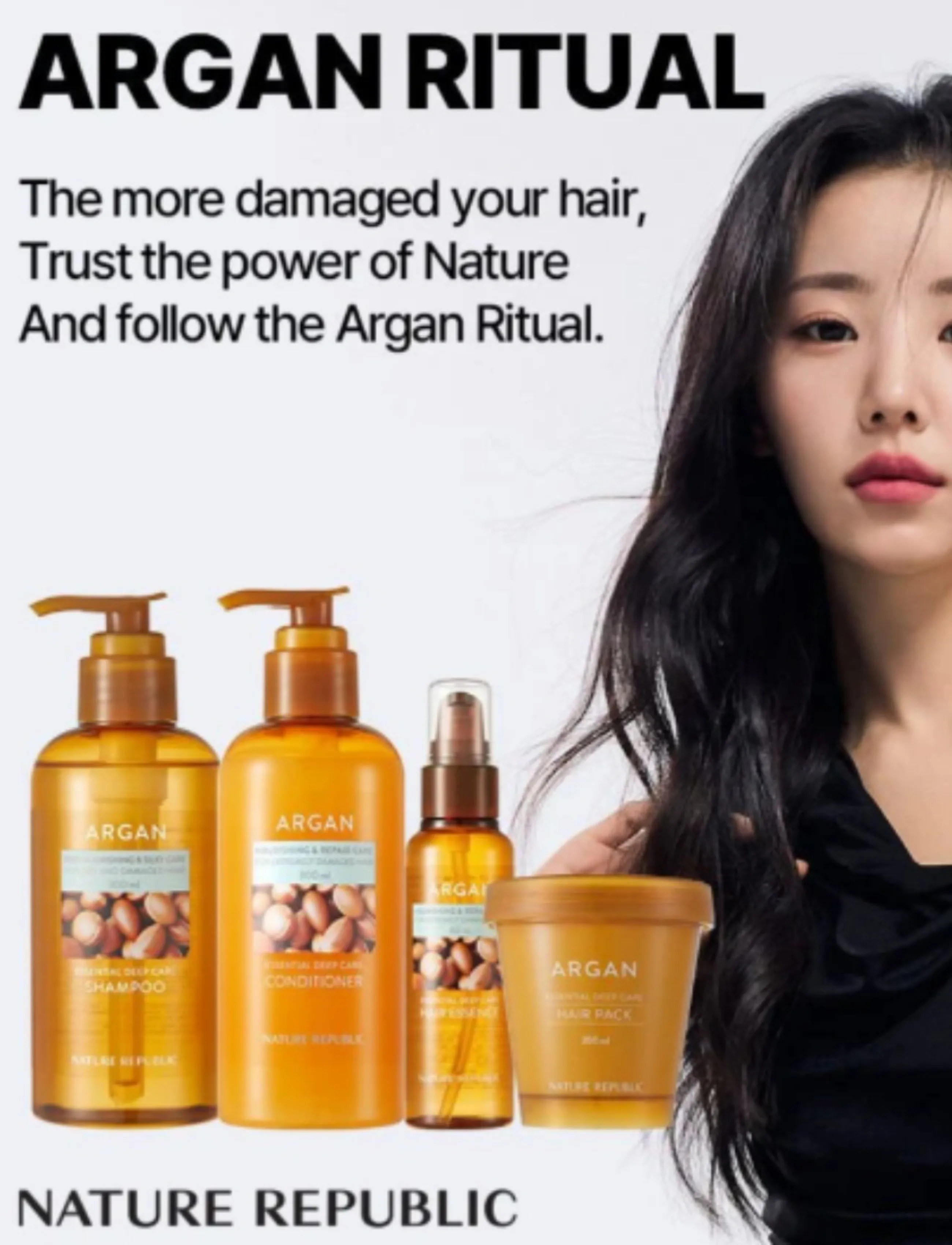 Nature Republic - Argan Essential Moisture Repairing Shampoo - shampoo - clear - 3