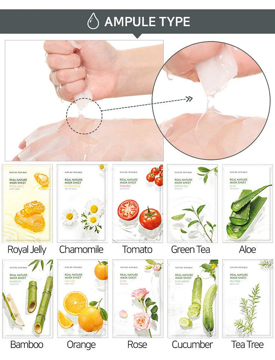 Nature Republic - Real Nature Mask Sheet Royal Jelly - sheet masks - clear - 0