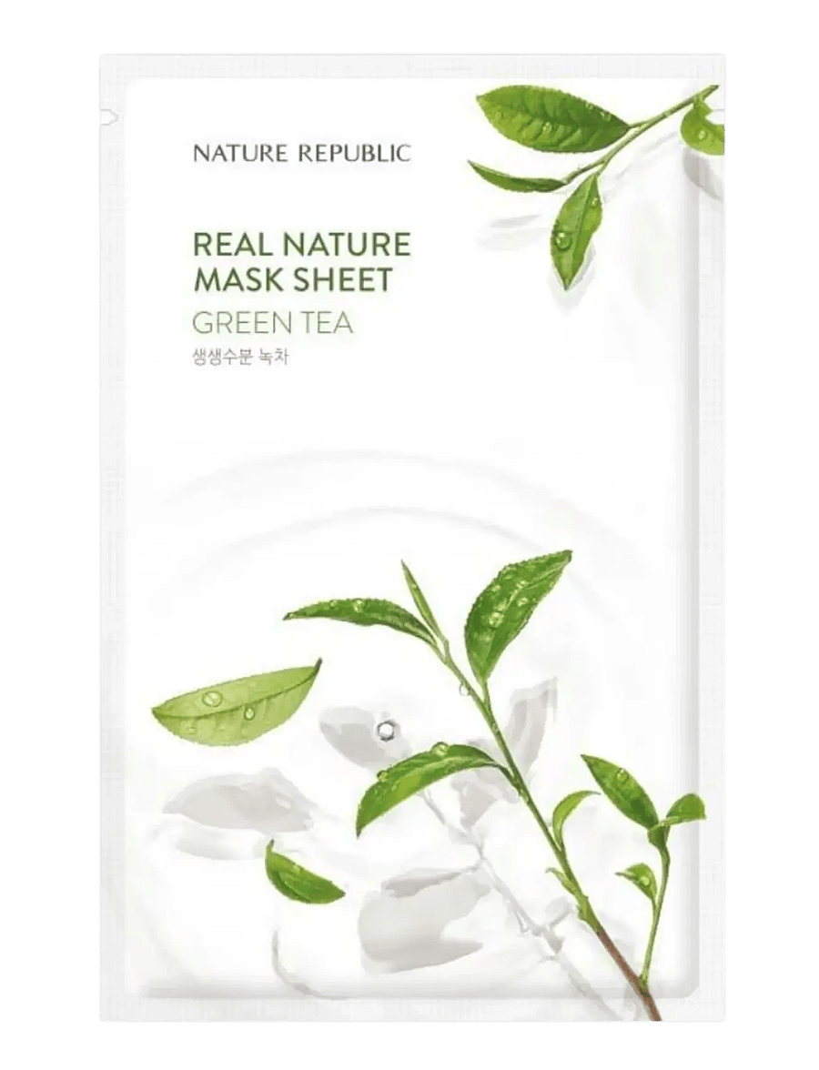 Nature Republic - Real Nature Mask Sheet Green Tea - sheet masks - clear - 1