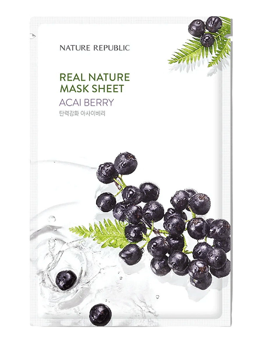 Nature Republic - Real Nature Sheet Mask Acai Berry - sheet masks - clear - 1