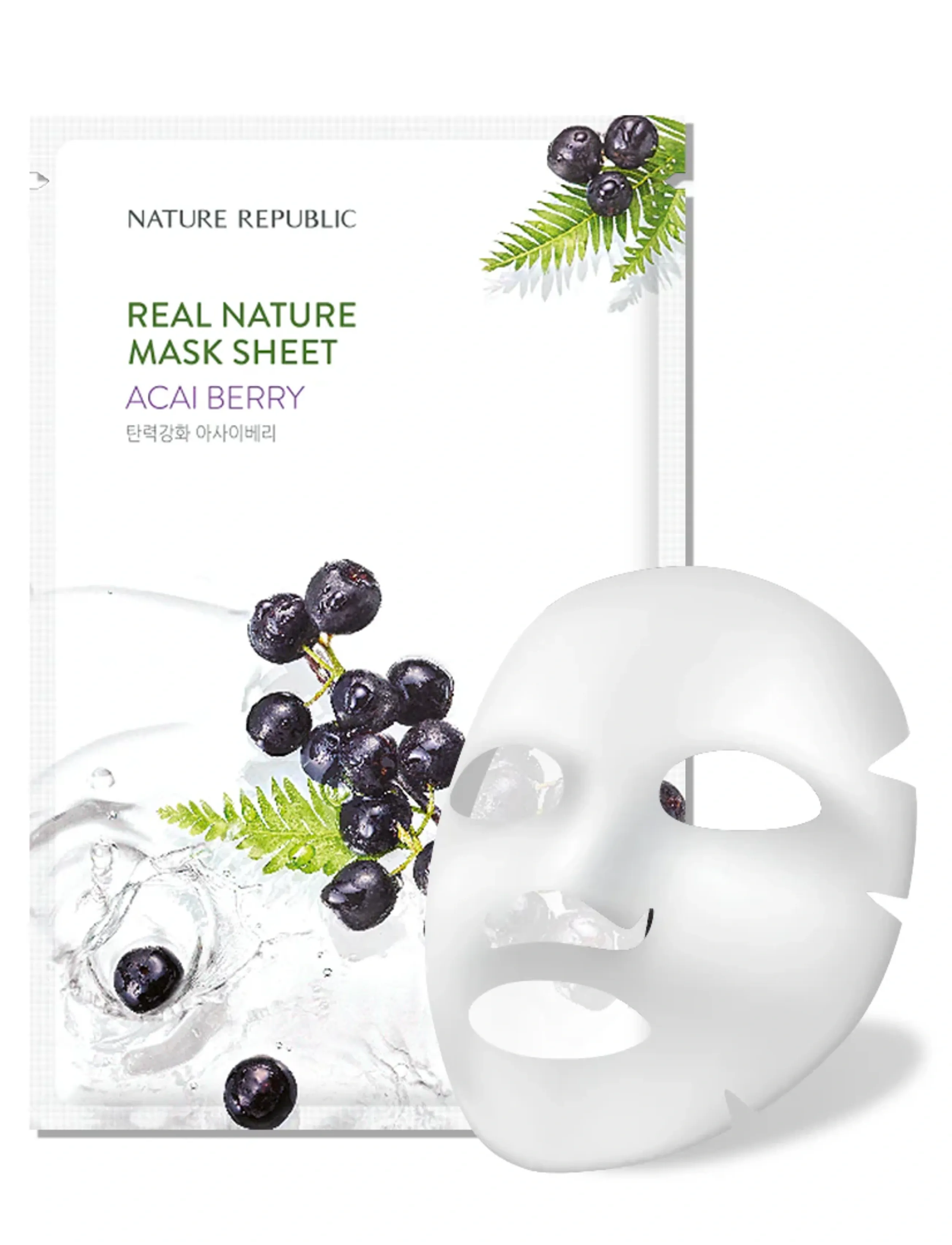 Nature Republic Real Nature Sheet Mask Acai Berry, 23 ml, Nude, Masker > Sheetmask, Dame