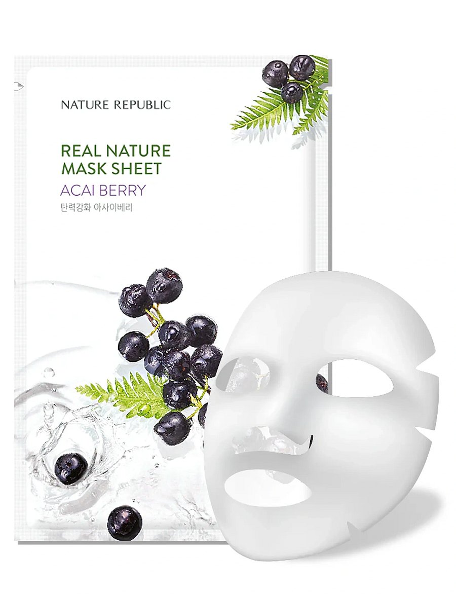 Nature Republic - Real Nature Sheet Mask Acai Berry - sheet masks - clear - 0