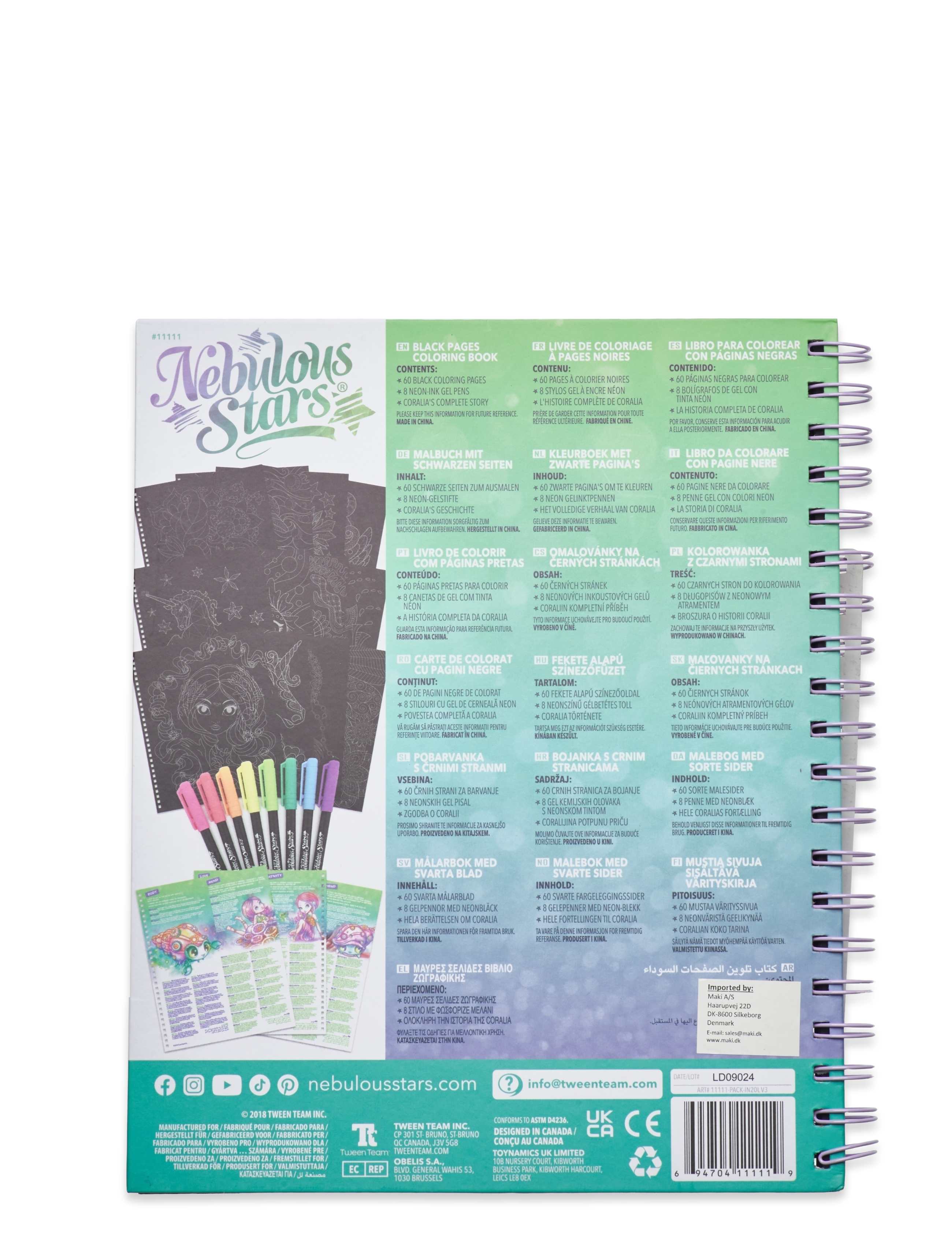Nebulous Stars - Nebulous Star Black Pages Coloring Book Coralia - male- & kreabøger - multi - 2