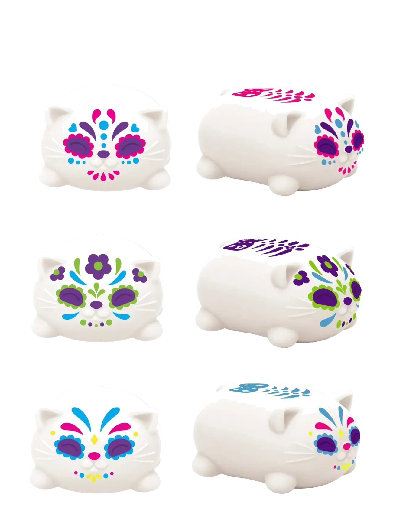 Needoh Sugar Skull Cats 3 asst. CDU - Fidget leikföng - MULTI COLOURED / white
