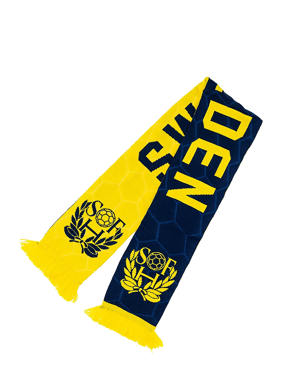 NeH - SHF Knitted Scarf Jacquard Yellow/Blue - halstørklæder - yellow/blue - 0