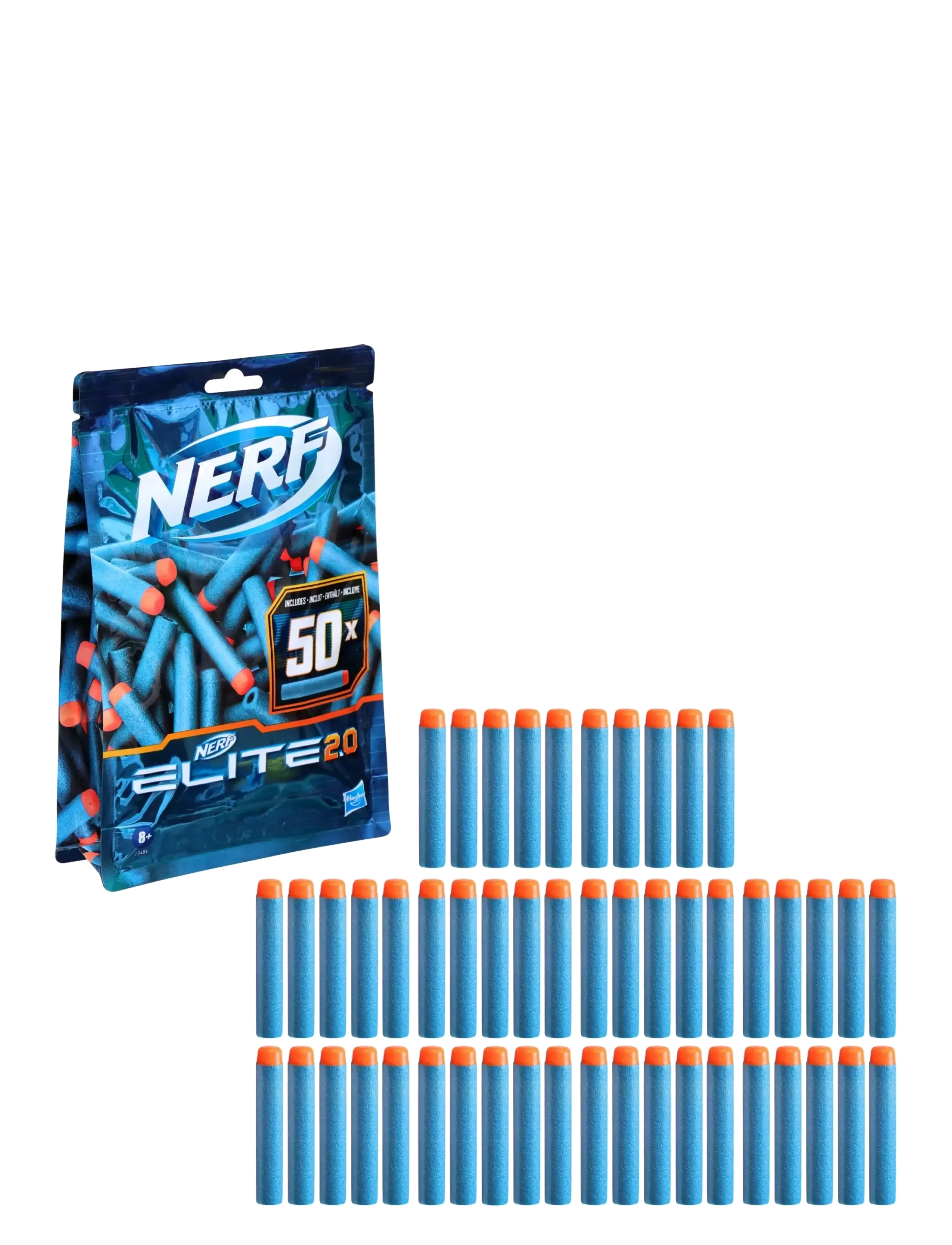 Nerf - Elite 2.0 50-Dart Refill Pack - Includes 50 Official Darts, Compatible With All Elite Blasters - blasters - multi-color - 2