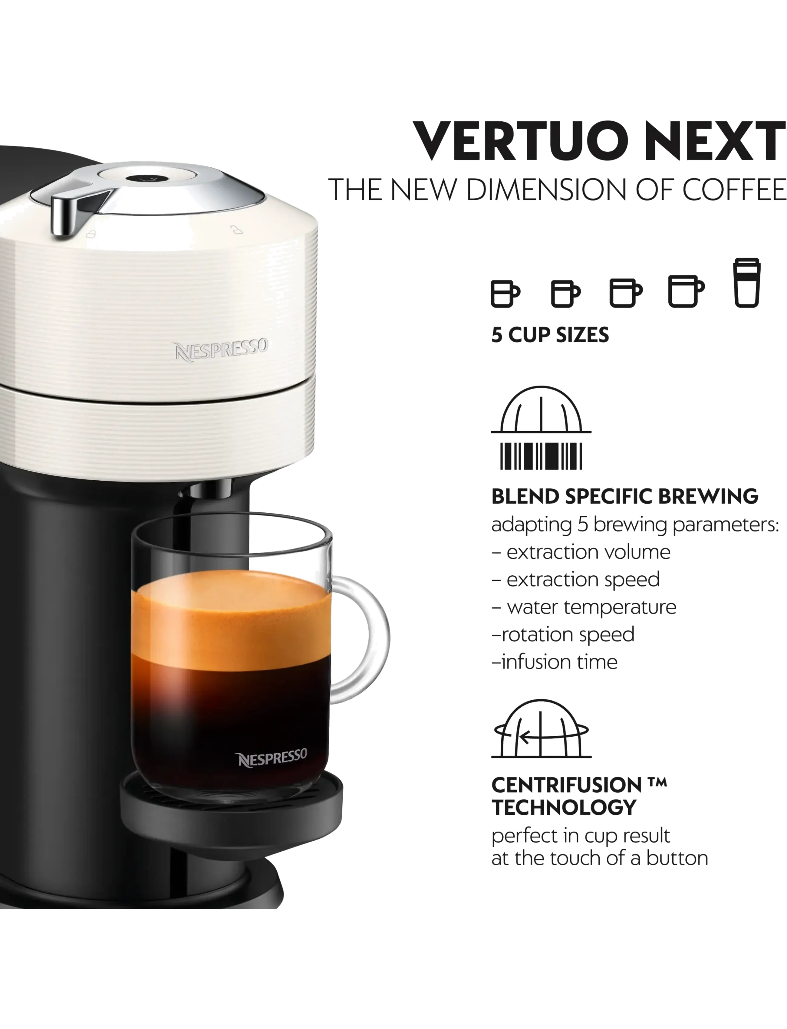 Nespresso - De'Longhi Nespresso Vertuo Next ENV120.W - espressomaskiner - white - 5