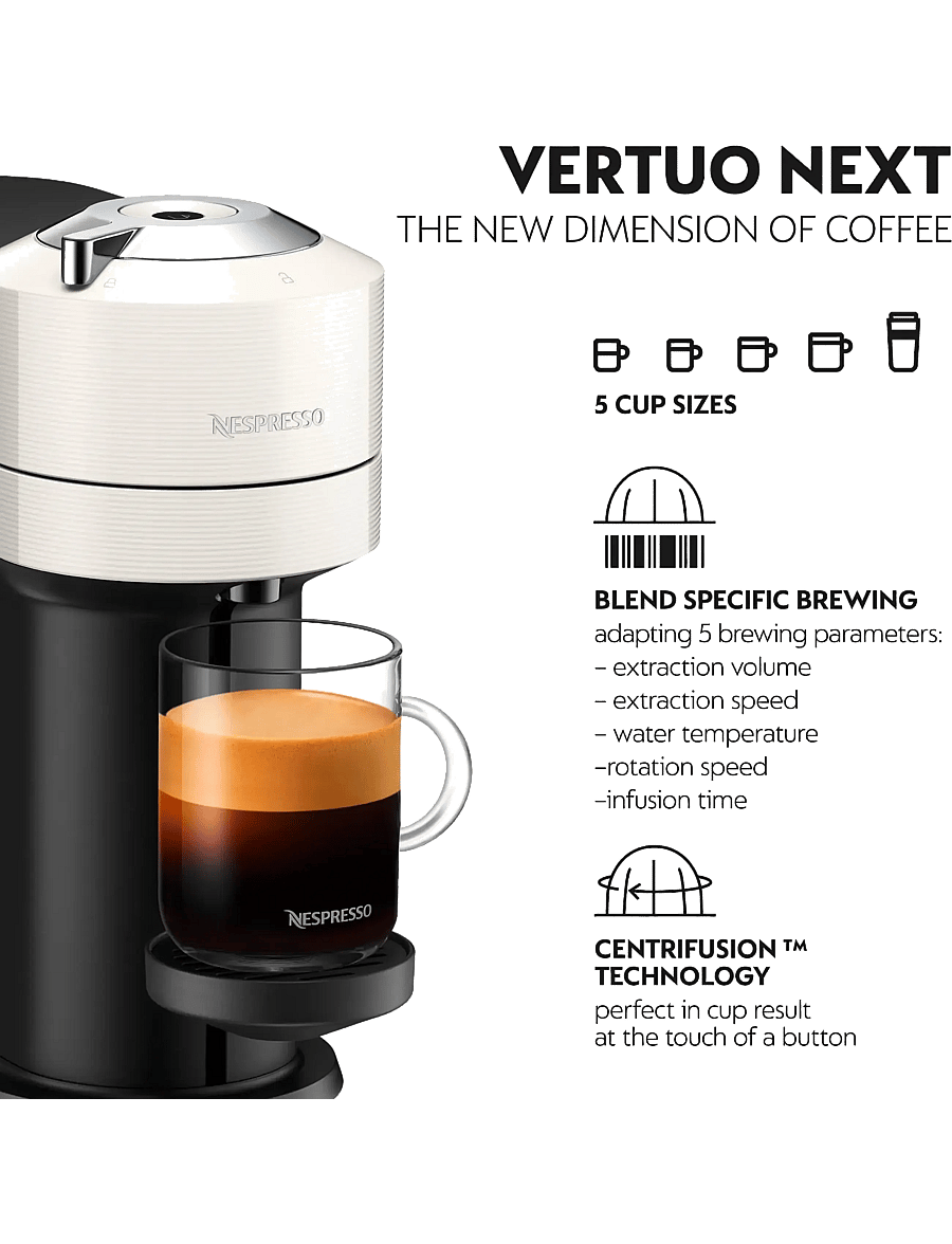 Nespresso - De'Longhi Nespresso Vertuo Next ENV120.W - espressomaskiner - white - 5