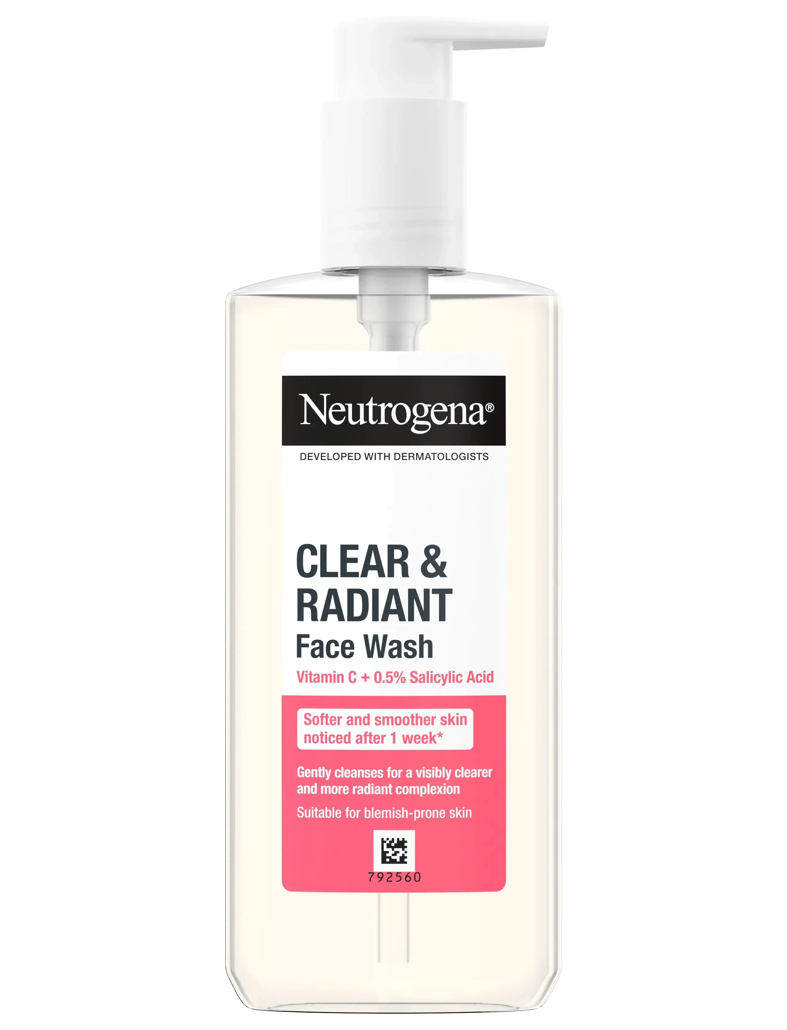 Neutrogena Neutrogena Clear & Radiant Face Wash Vitamin C+ 0,5% Salicylic Acid 200 ml, 200 ml, Nude, Rengøringsmidler > Ansigtsvask Og Rengøringsmidle