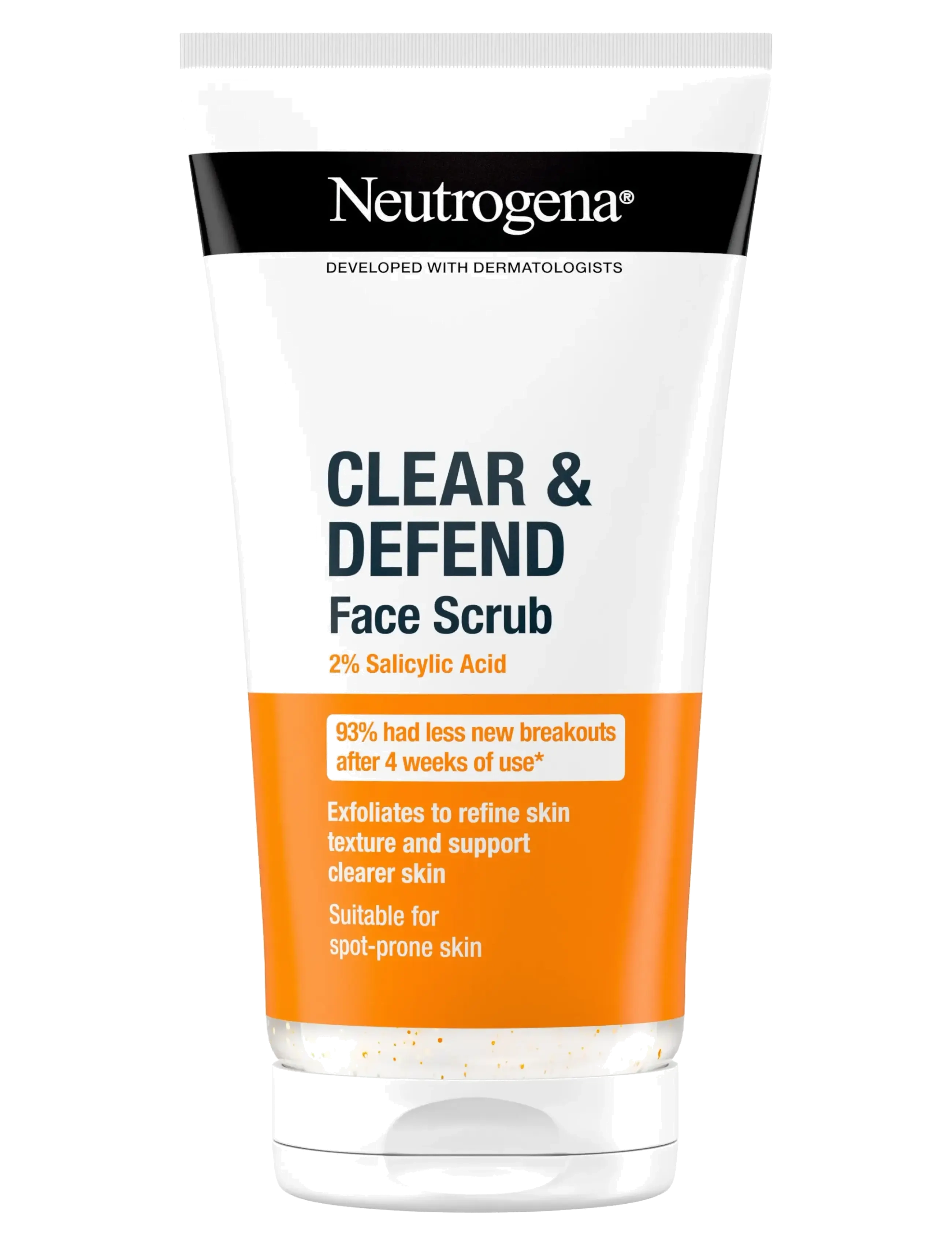 Neutrogena Neutrogena Clear & Defend Face Scrub 2% Salicylic Acid 150 ml - Shop under 100kr - CLEAR / undefined