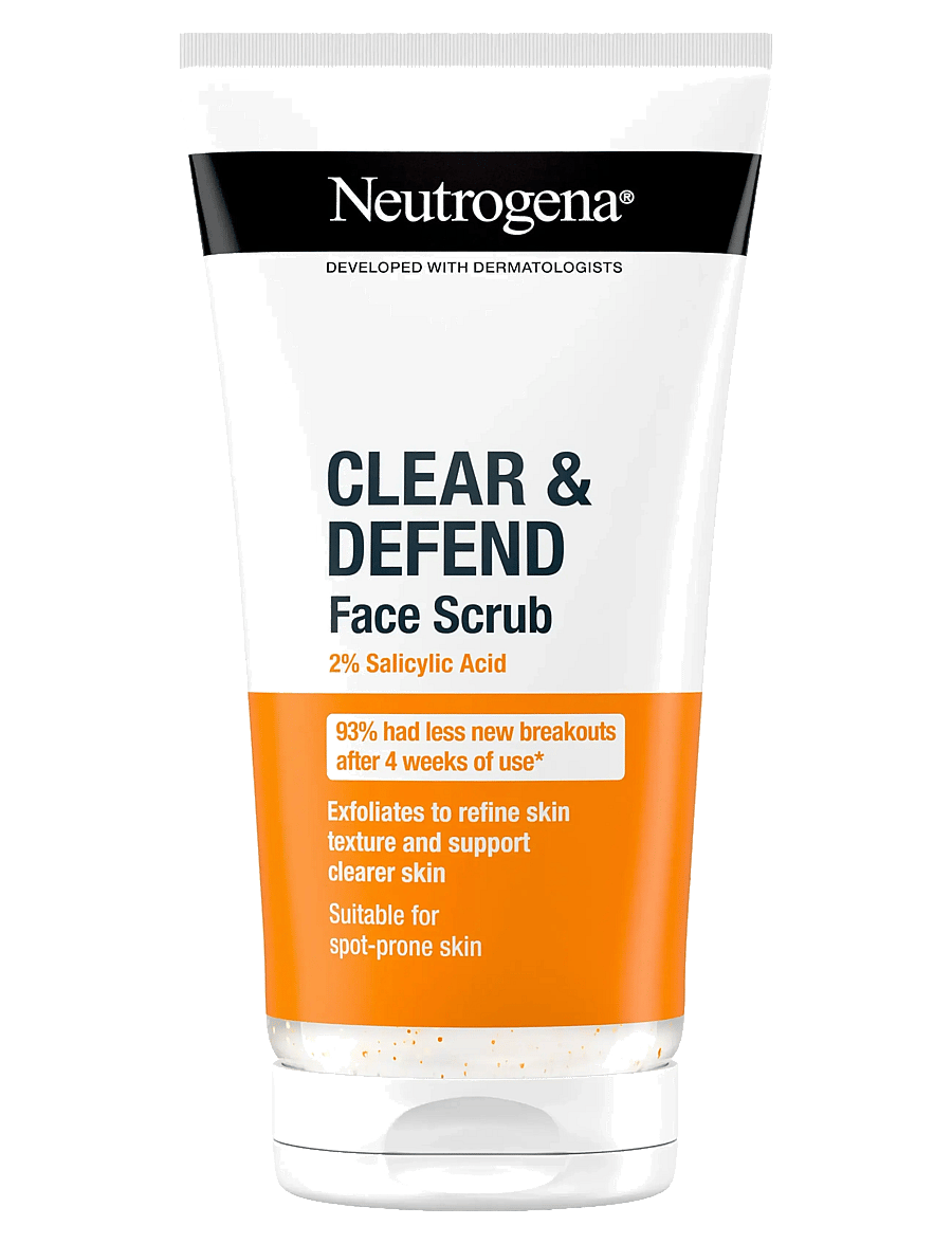 Neutrogena - Neutrogena Clear & Defend Face Scrub 2% Salicylic Acid 150 ml - peeling - clear - 0