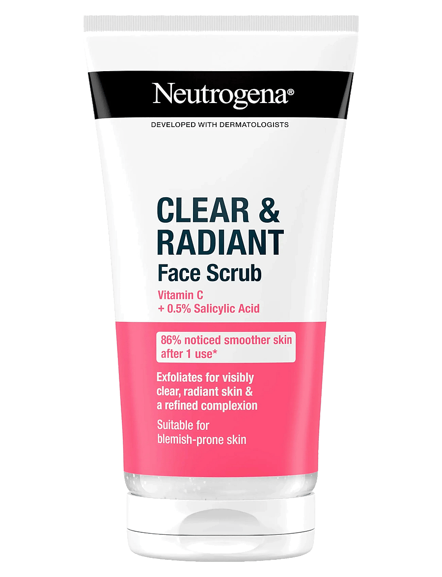 Neutrogena - Neutrogena Clear & Radiant Face Scrub Vitamin C+ 0,5% Salicylic Acid 150 ml - kuorinta – kasvot - clear - 0