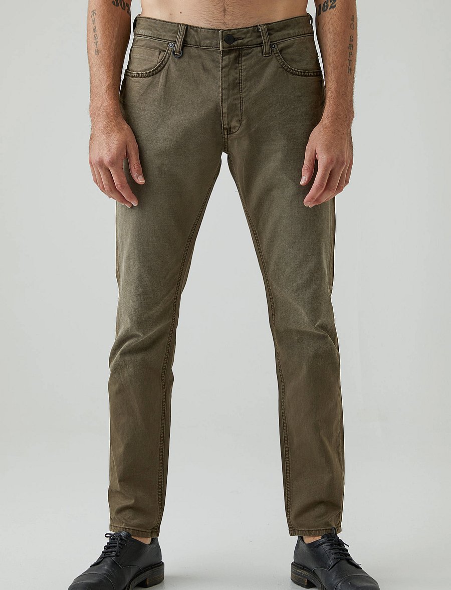 NEUW - LOU SLIM TWILL MILITARY - kitsad teksad - desert - 0
