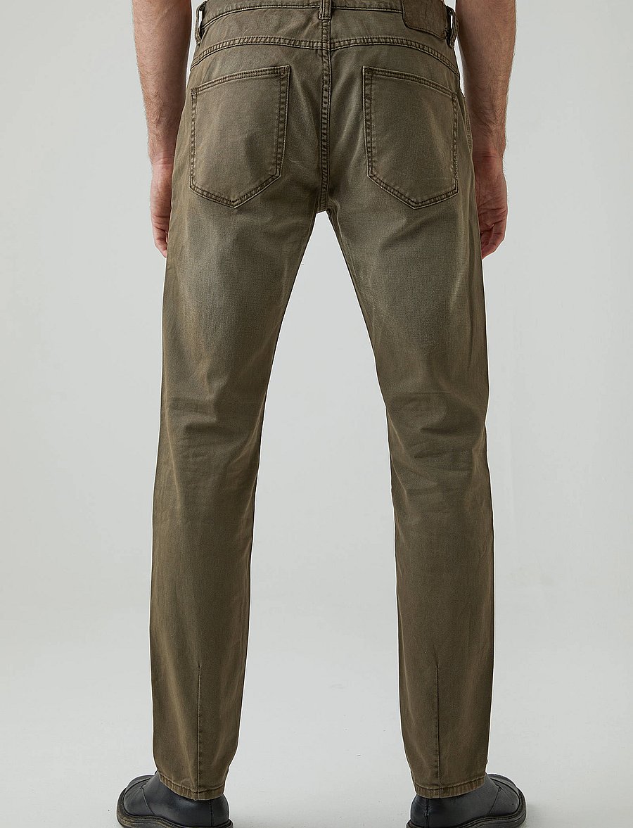 NEUW - LOU SLIM TWILL MILITARY - kitsad teksad - desert - 3