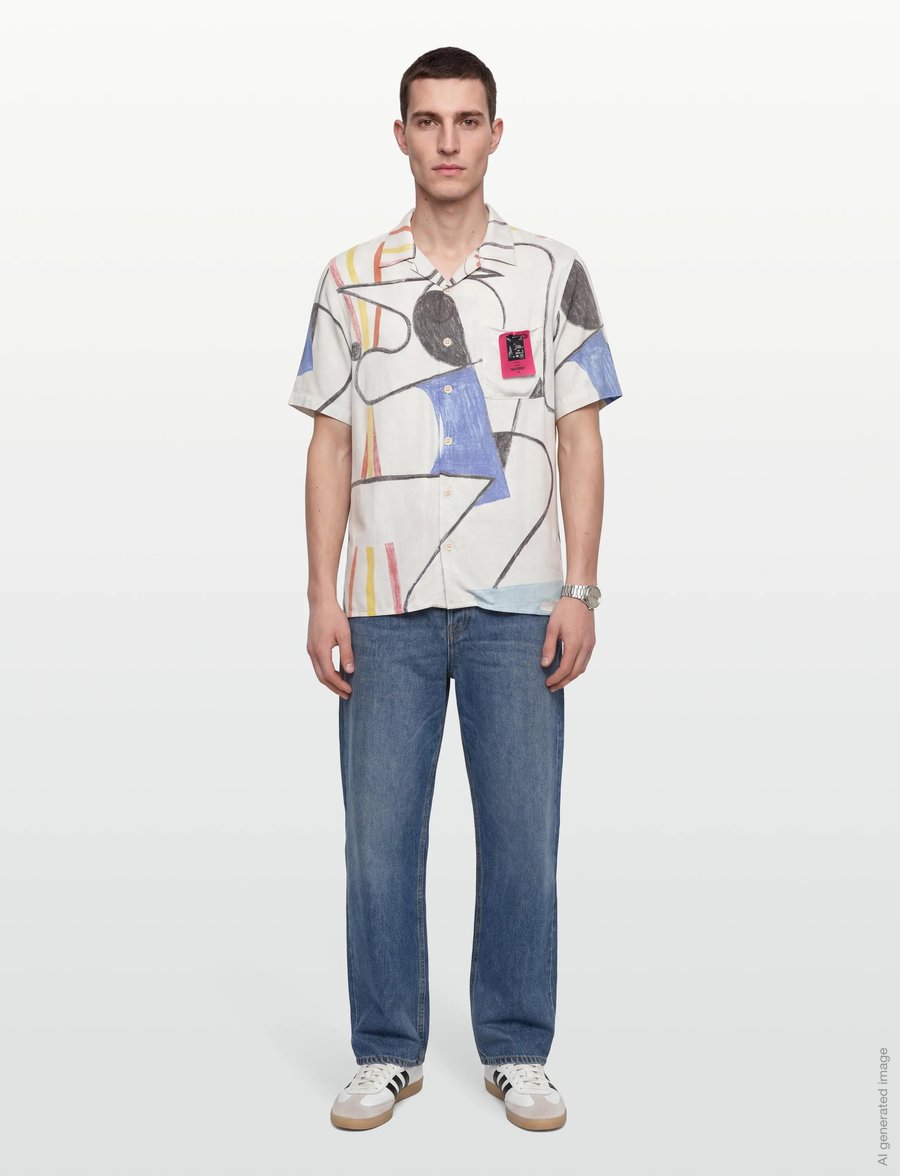 NEUW - BROOKS ART SHIRT 2WHITE ART - pattern shirts - white - 0