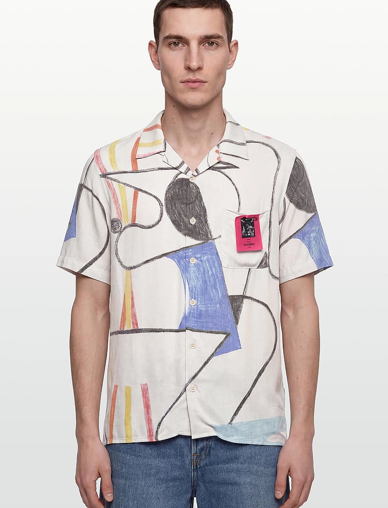 NEUW - BROOKS ART SHIRT 2WHITE ART - mustriga särgid - white - 4