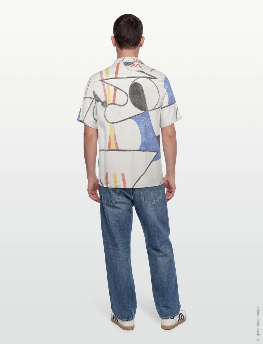 NEUW - BROOKS ART SHIRT 2WHITE ART - pattern shirts - white - 5