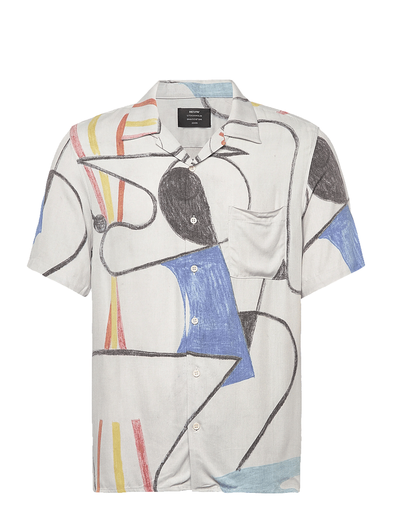 NEUW - BROOKS ART SHIRT 2WHITE ART - mustriga särgid - white - 3