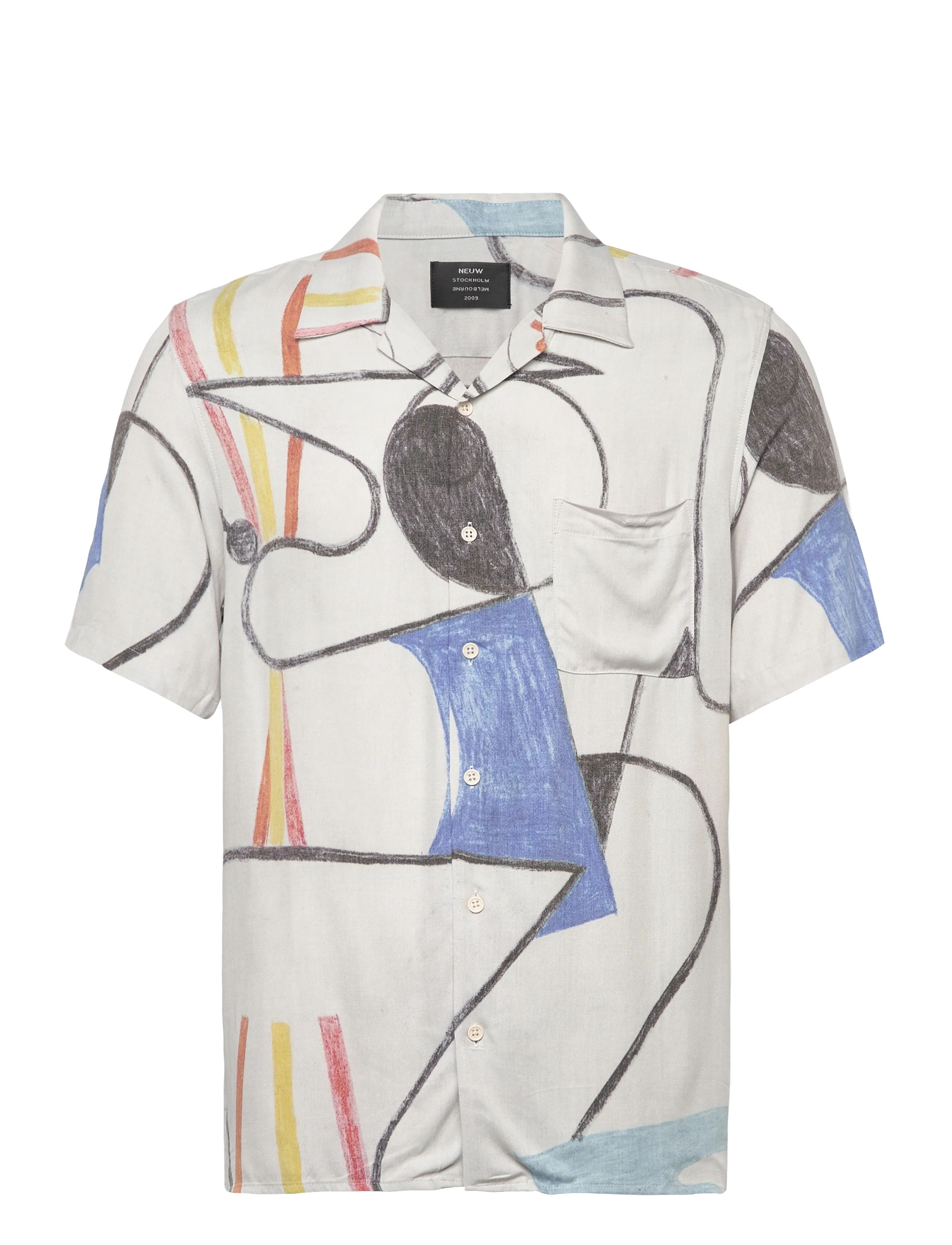 NEUW - BROOKS ART SHIRT 2WHITE ART - pattern shirts - white - 3
