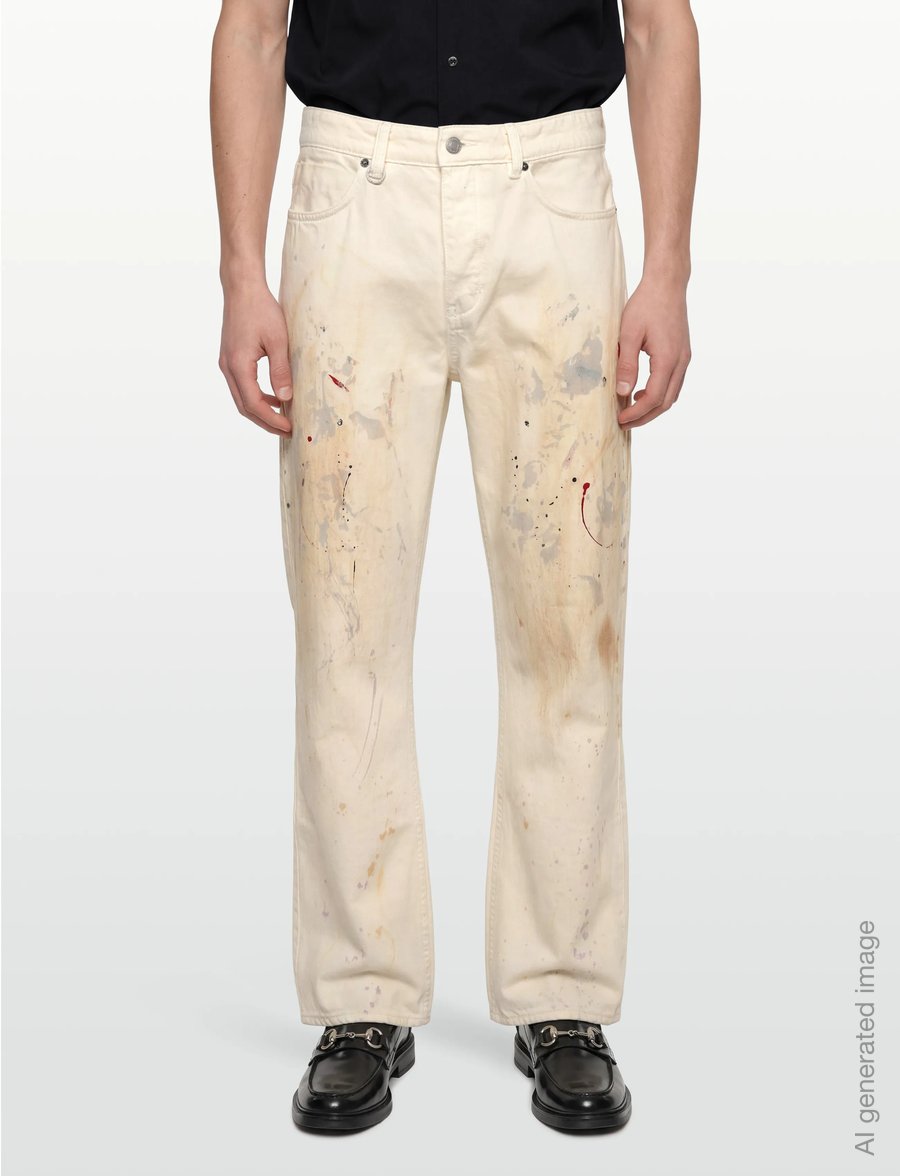 NEUW - LIAM LOOSE BARE ART OFF WHITE - weite jeans - white - 3