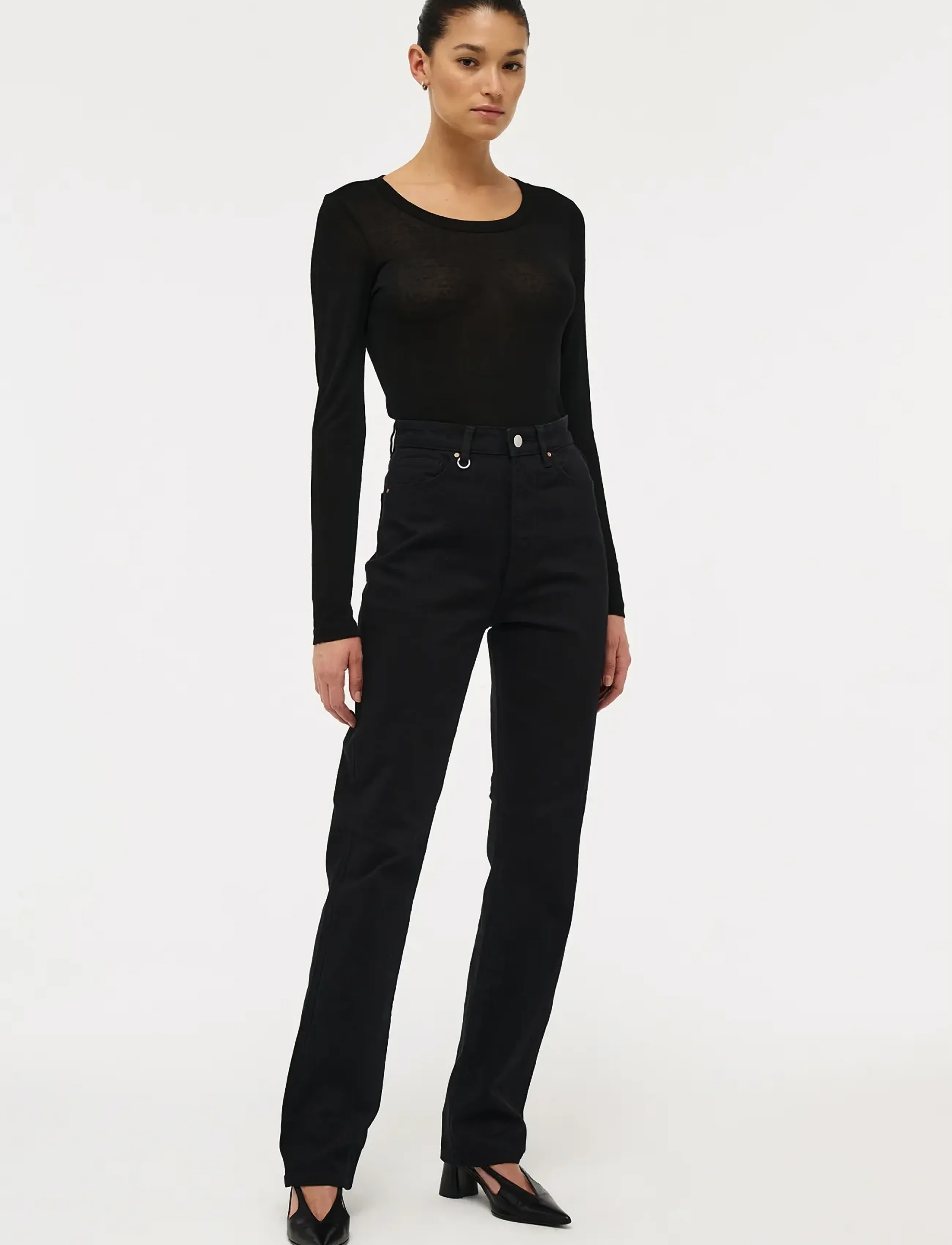 NEUW - NICO STRAIGHT STAY BLACK JET BLACK - straight jeans - black - 3