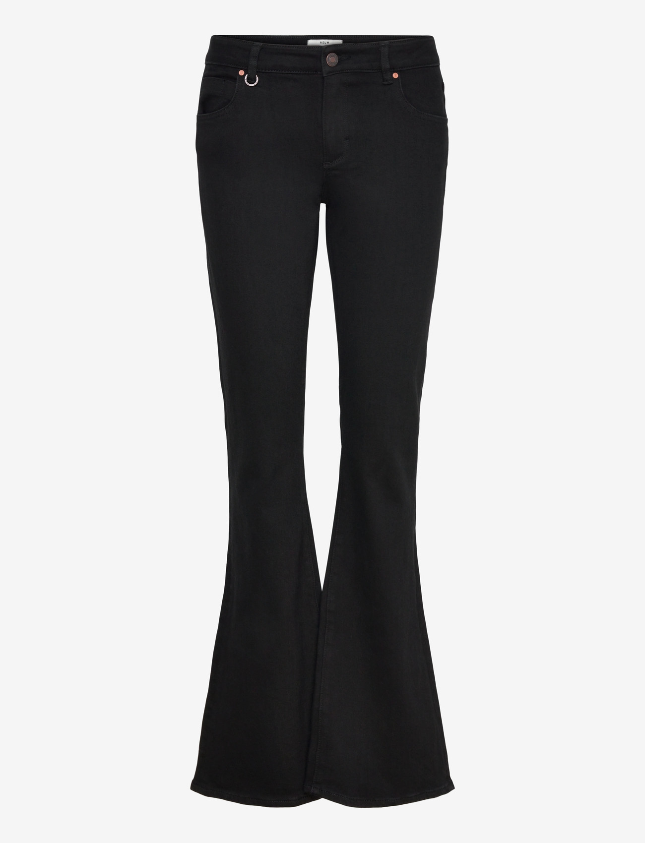 NEUW DEVON KICK REVIEW ORGANIC BLACK - Flared jeans - BLACK / black