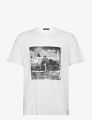 NEUW - GRAAF LINEN ART TEE WHITE - kortærmede t-shirts - white - 0